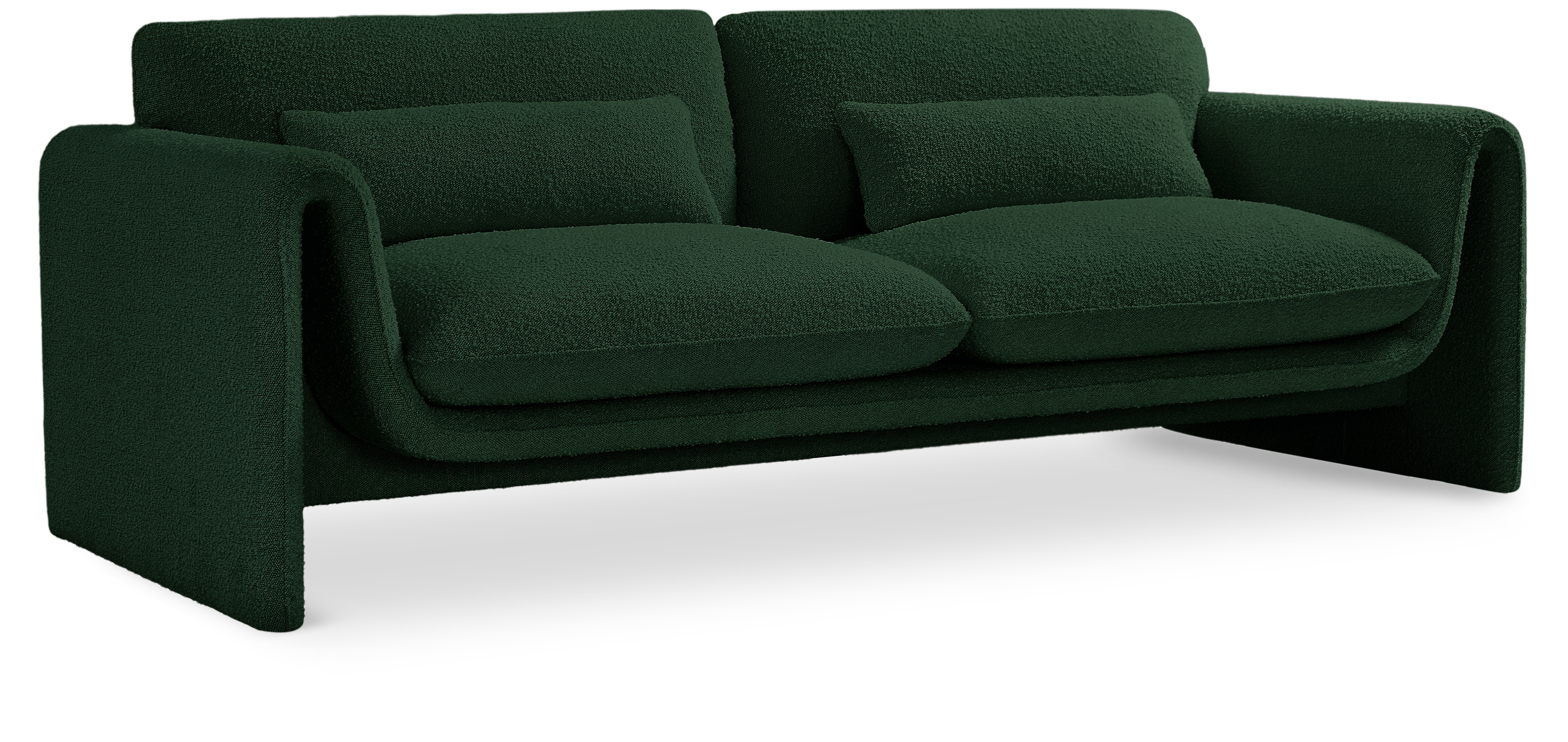 Stylus Green Boucle Fabric Sofa