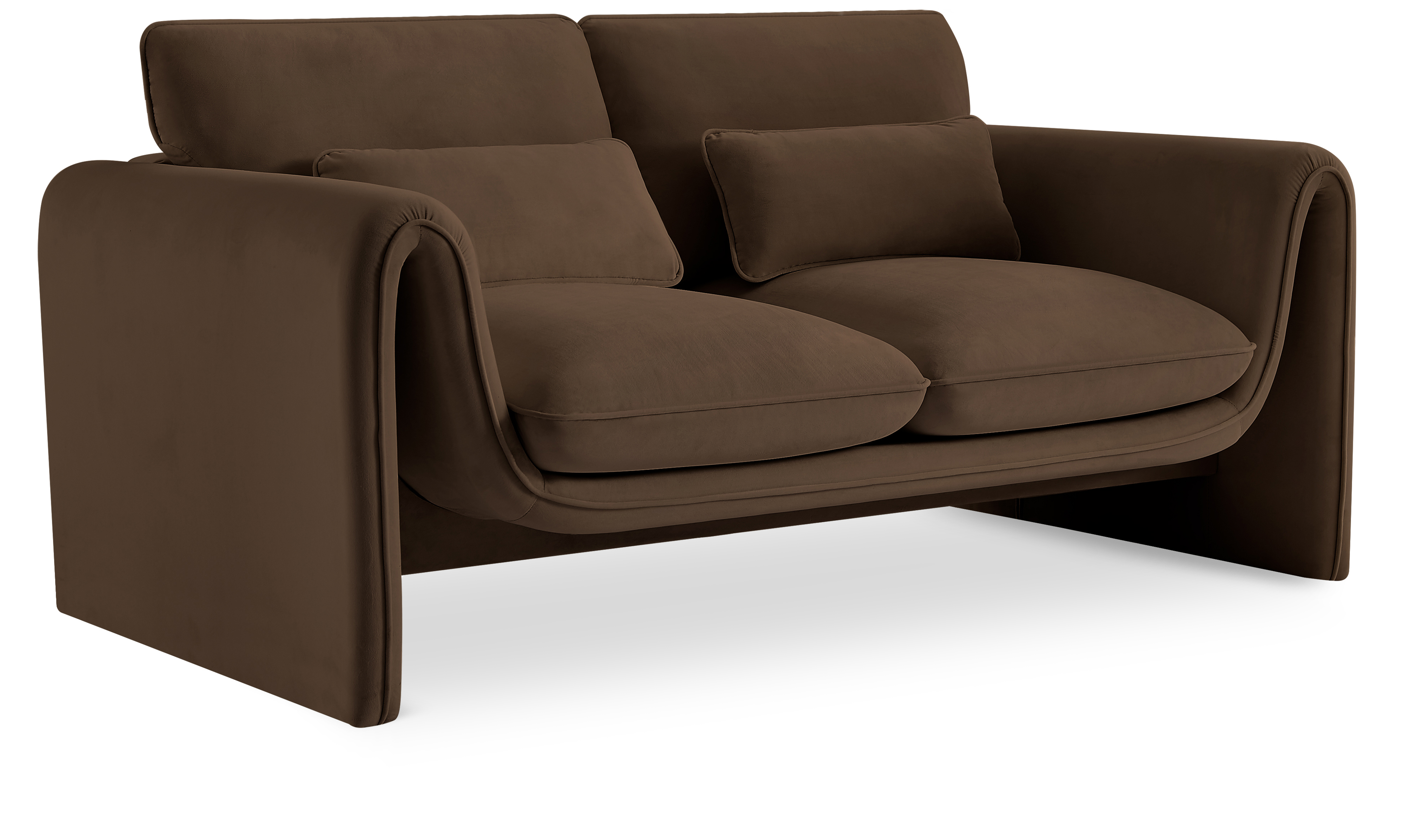Sloan Brown Velvet Fabric Loveseat