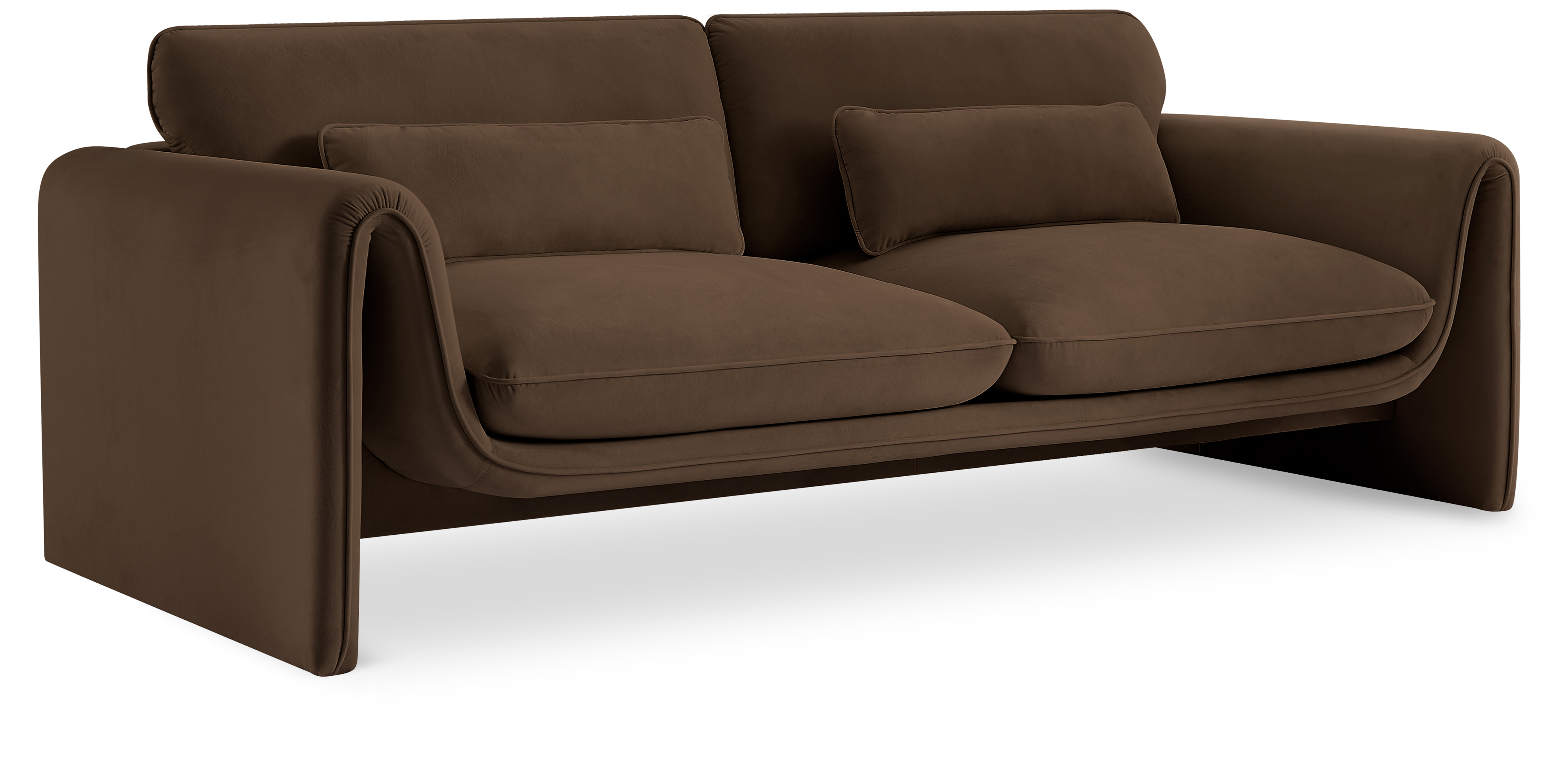 Sloan Brown Velvet Fabric Sofa