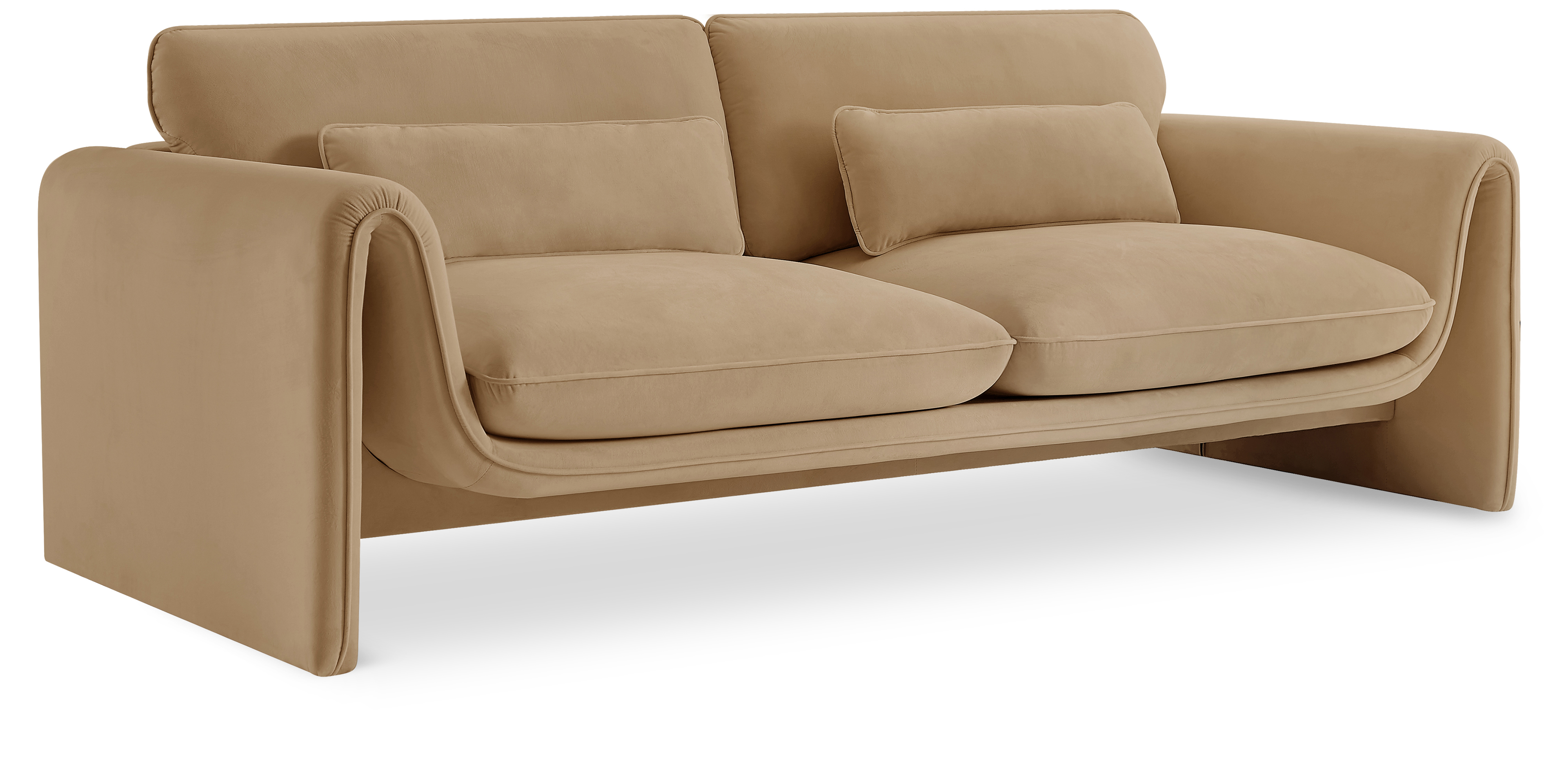 Sloan Camel Velvet Fabric Sofa