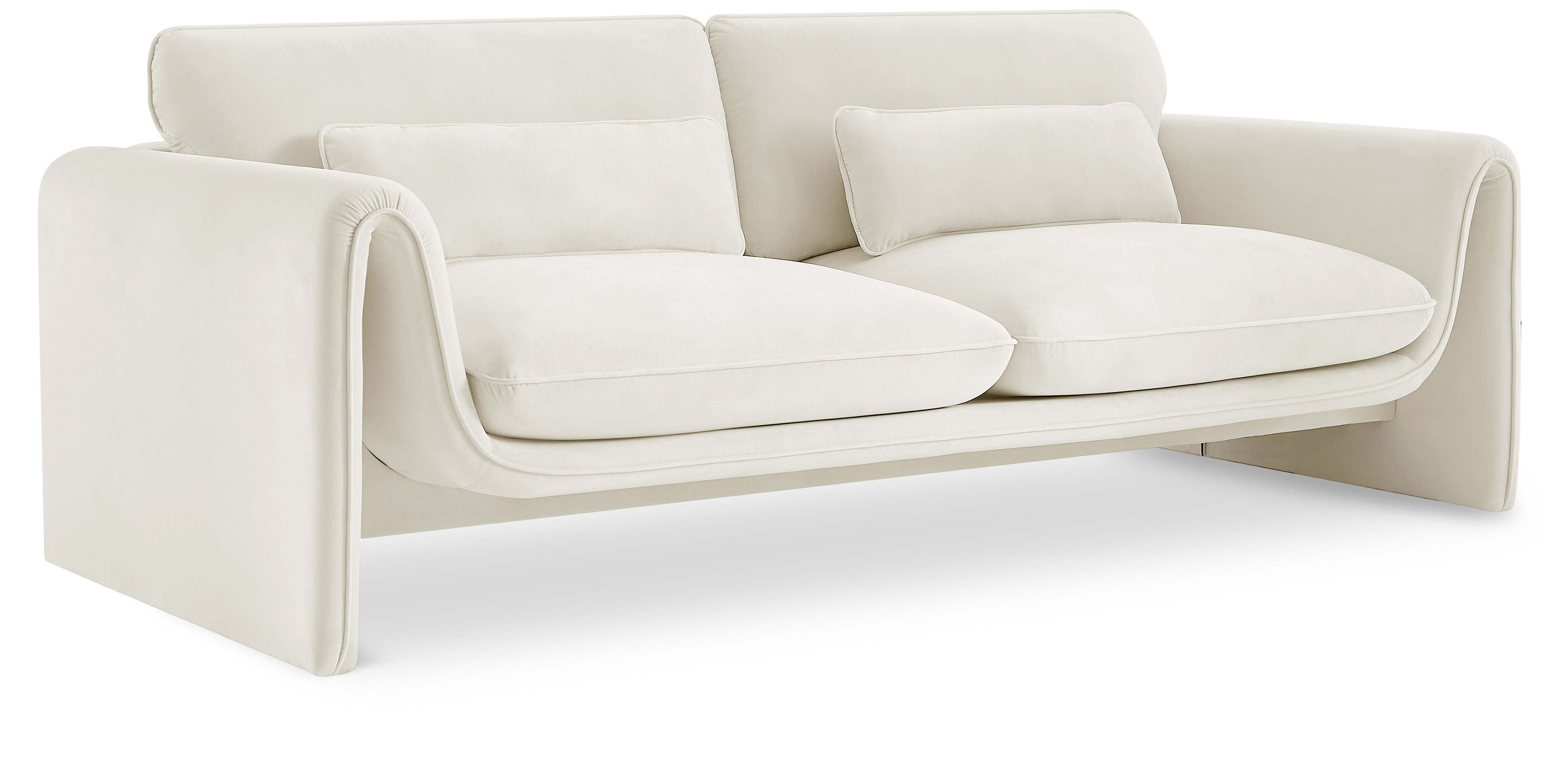 Sloan Cream Velvet Fabric Sofa