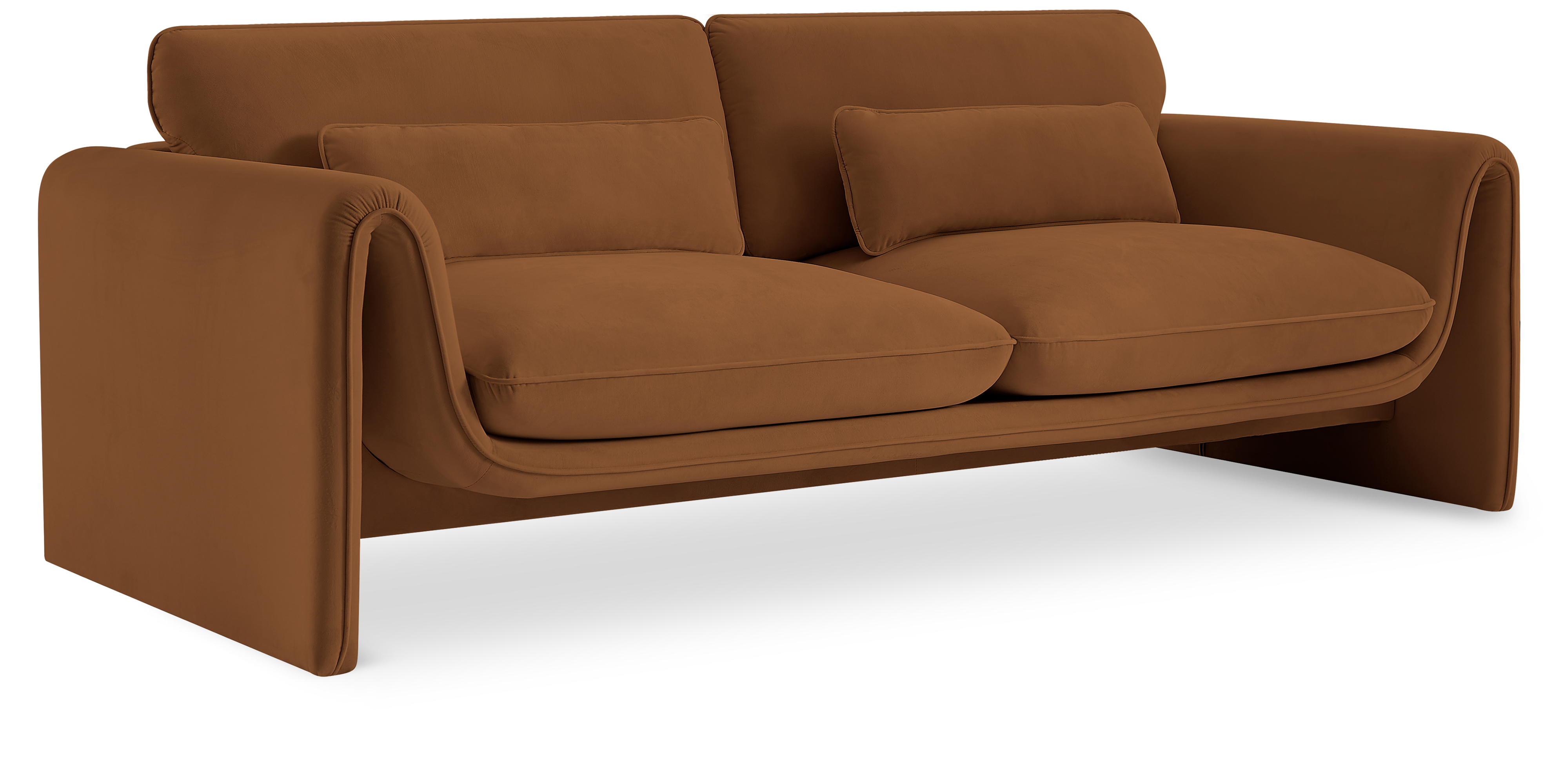 Sloan Saddle Velvet Fabric Sofa