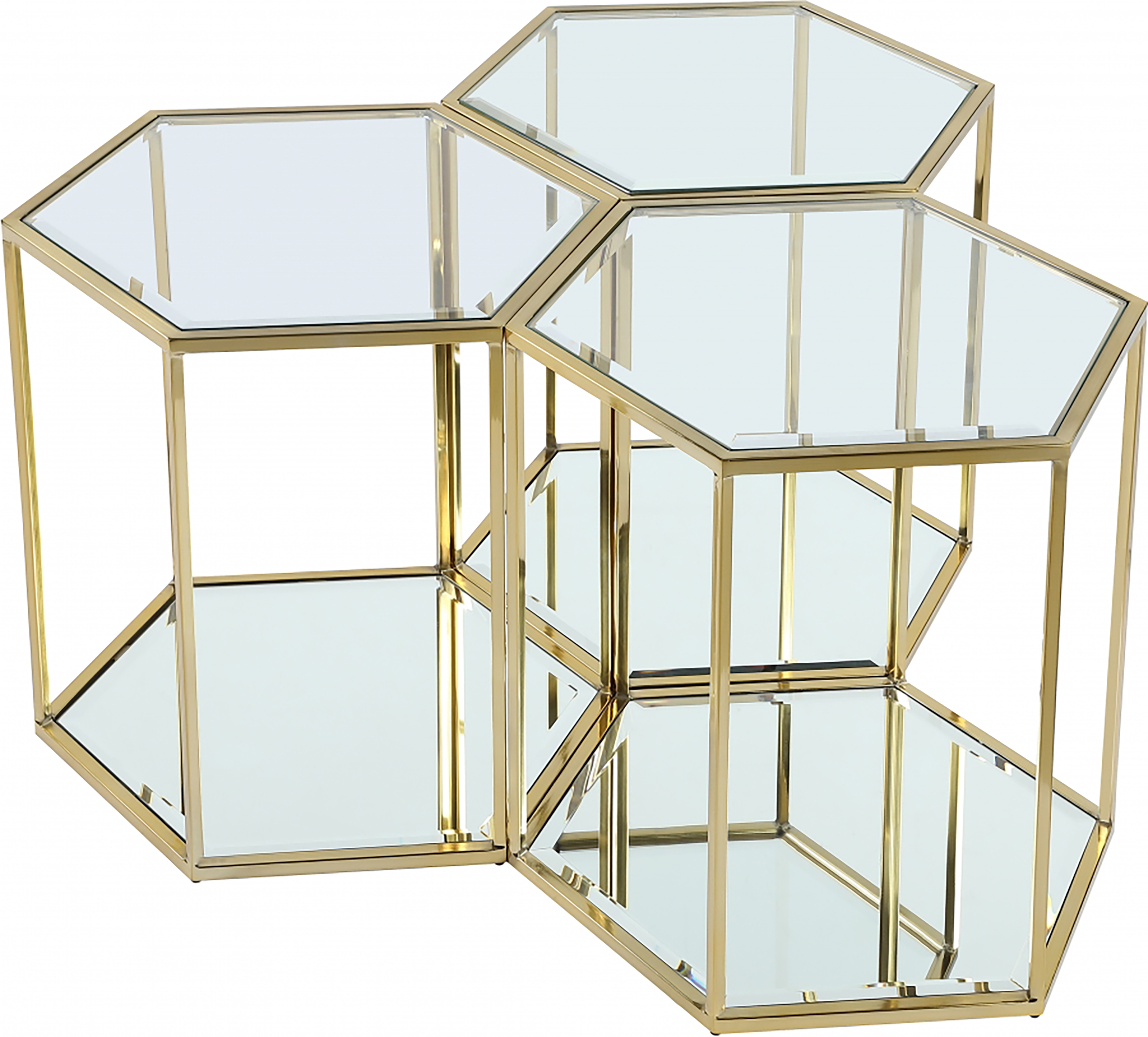 Meridian Furniture Sei Brushed Gold 3pc End Table