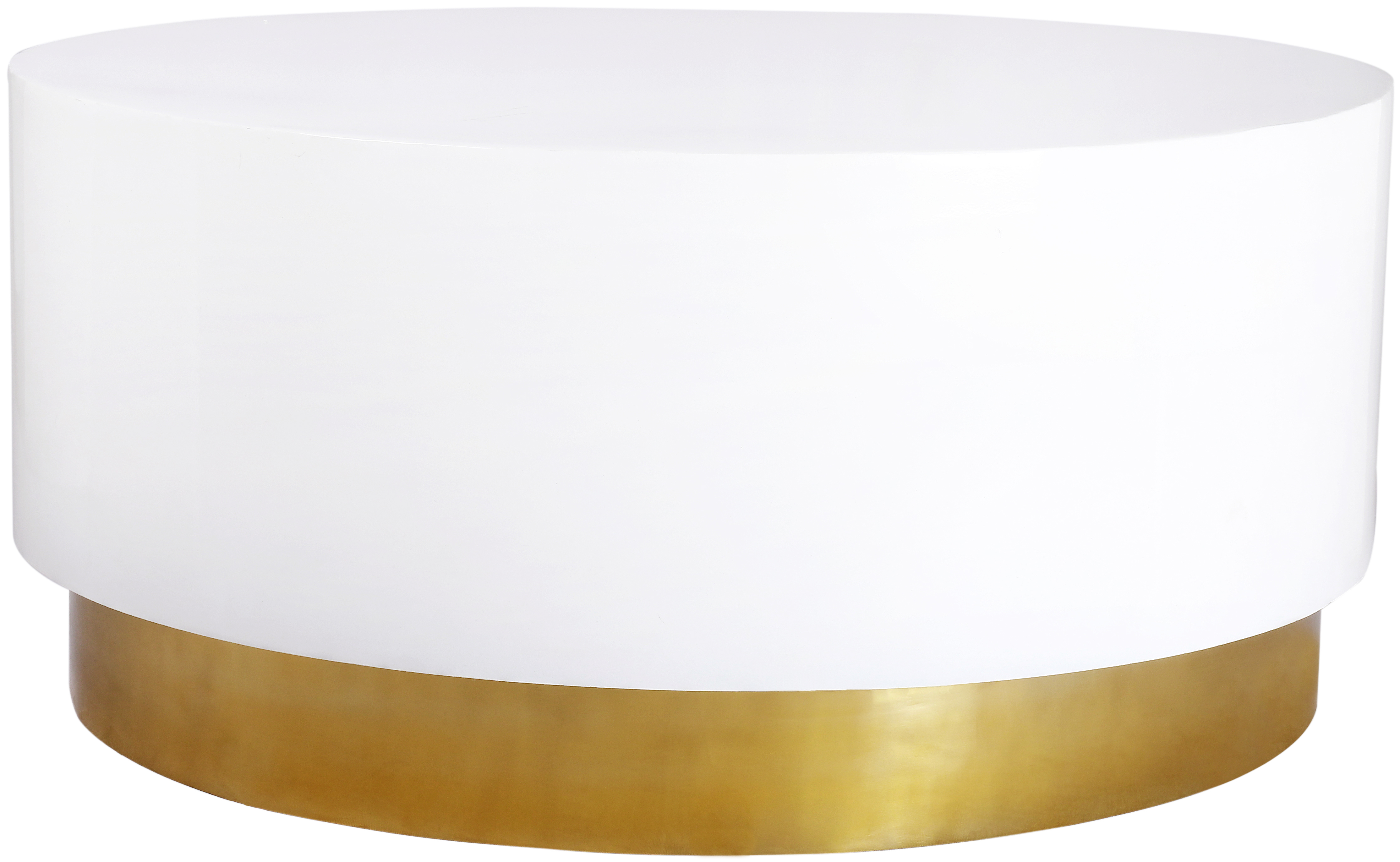 Design Edge Narromine  White Lacquer Gold Metal Coffee Table