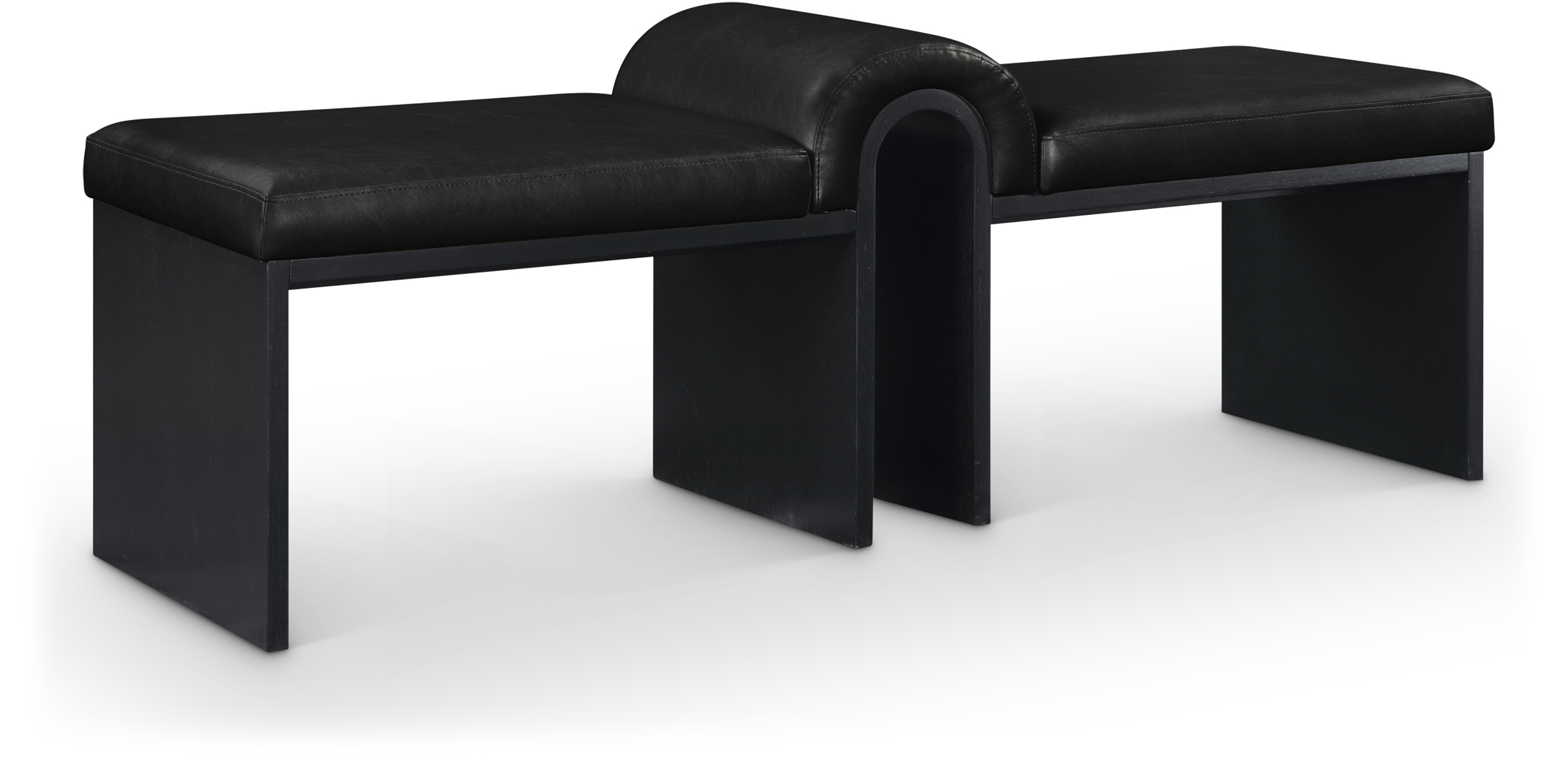 Meridian Furniture Delphine Black Vegan Leather Bench