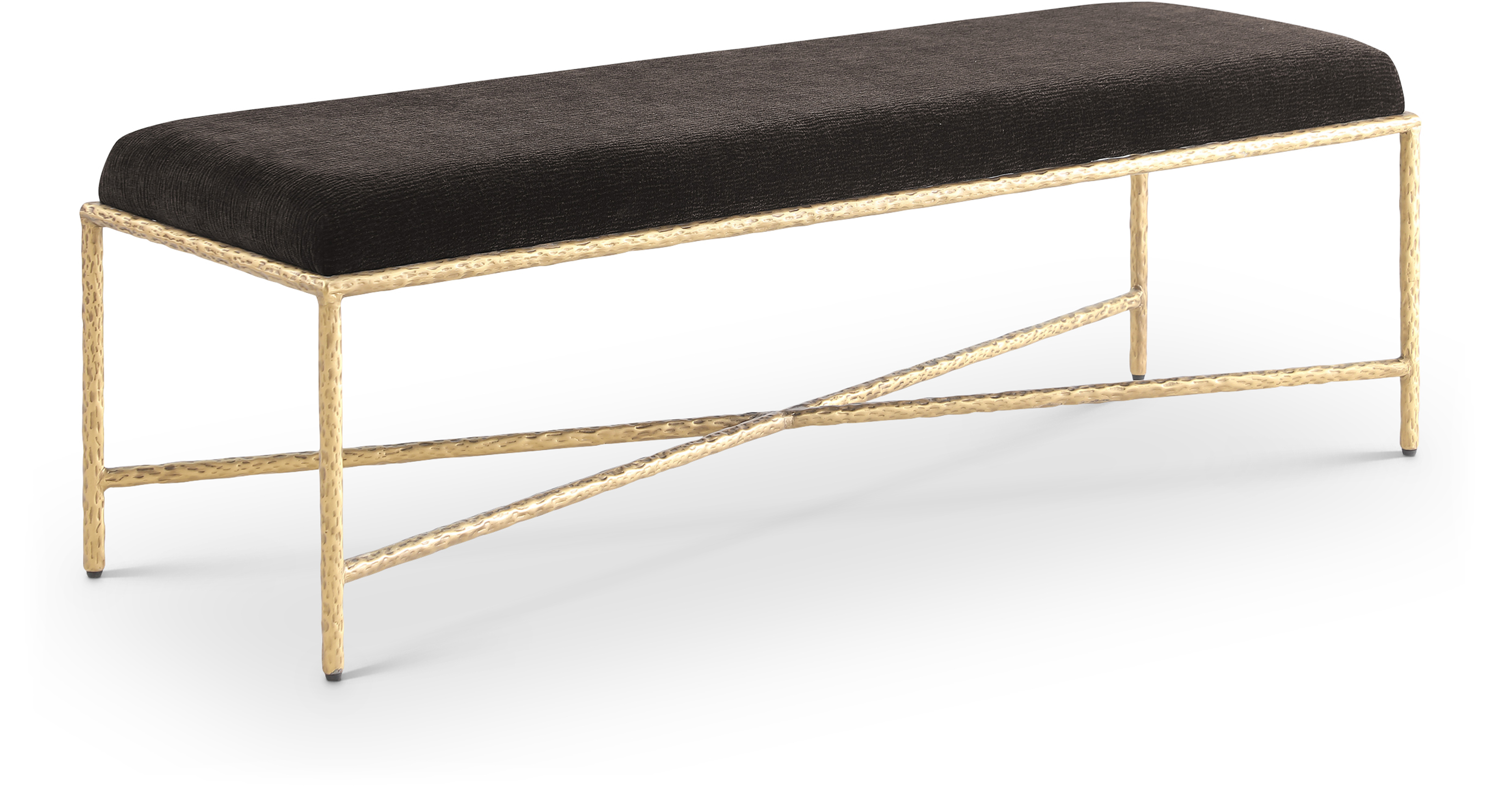 Meridian Furniture Valley Brown Gold Bench