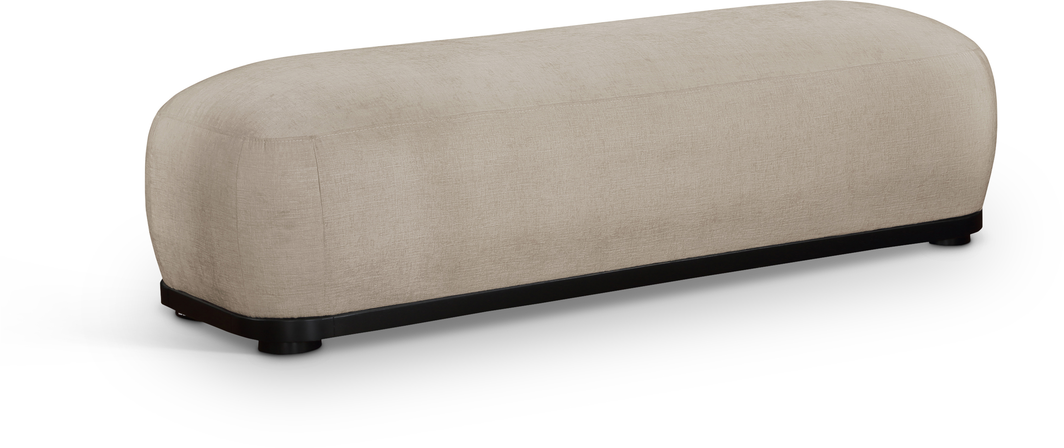 Meridian Furniture Calum Black Beige Fabric Bench