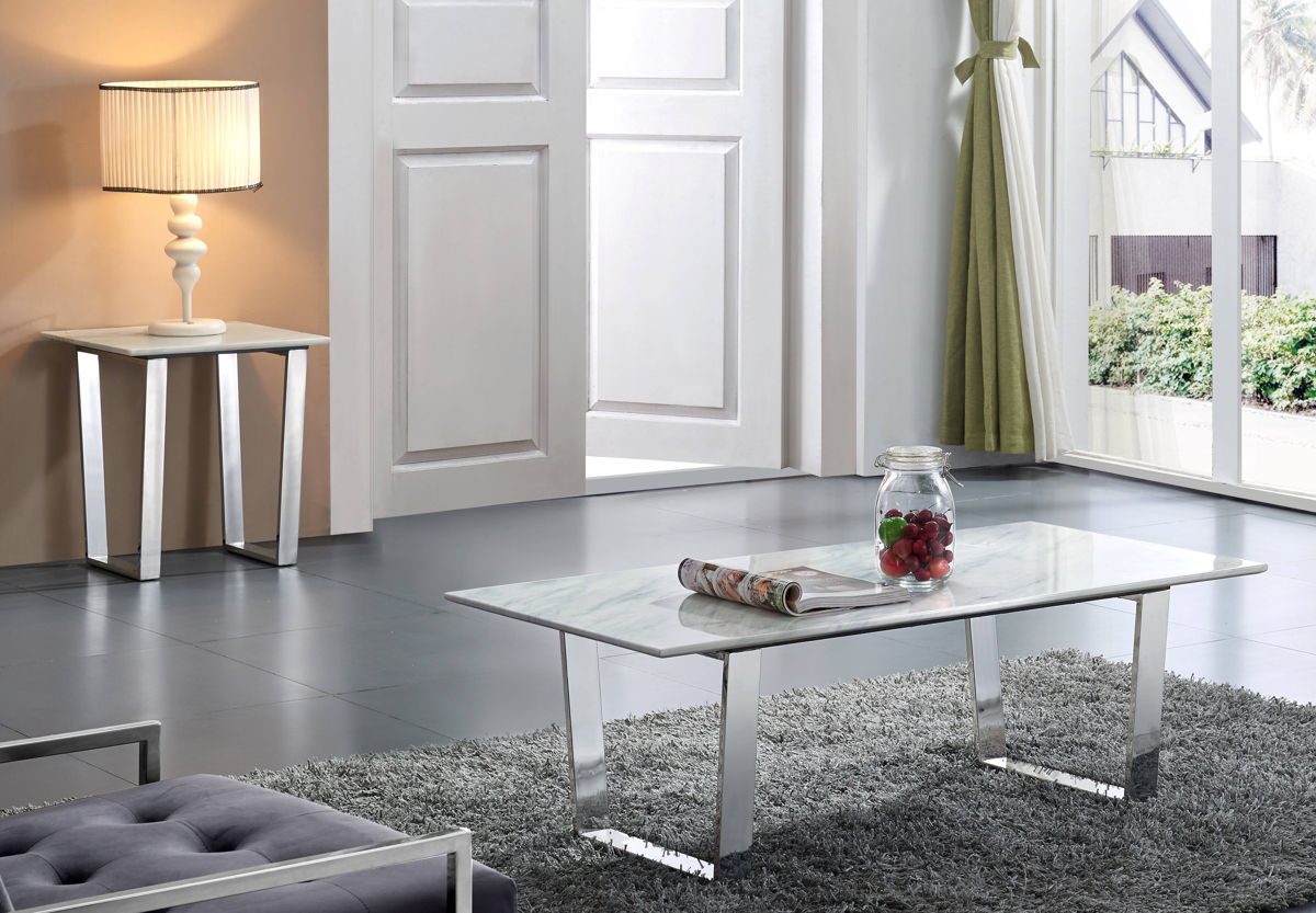 Design Edge Medlow Bath  Chrome 3pc Coffee Table Set
