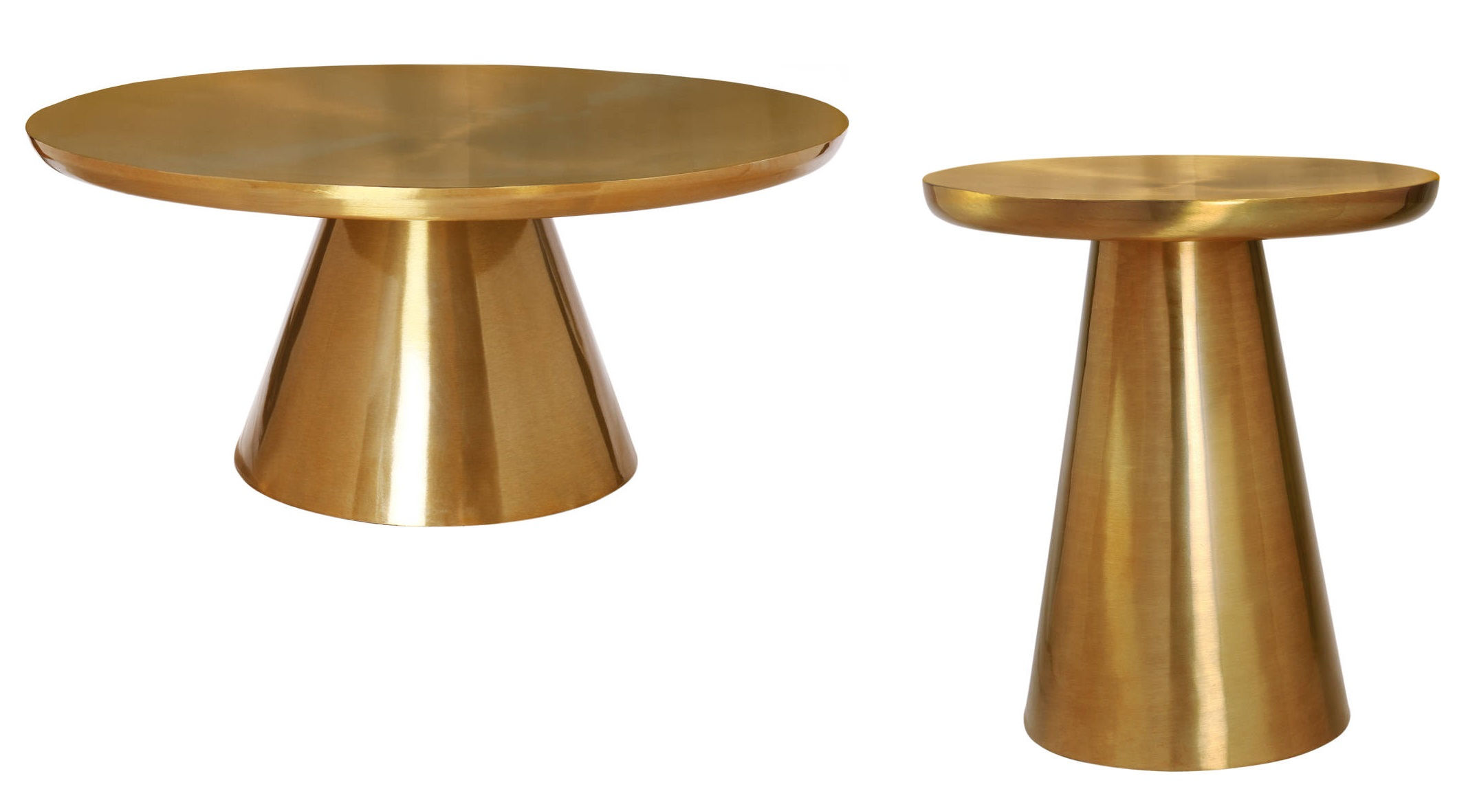 Meridian Furniture Martini Brushed Gold 3pc Coffee Table Set