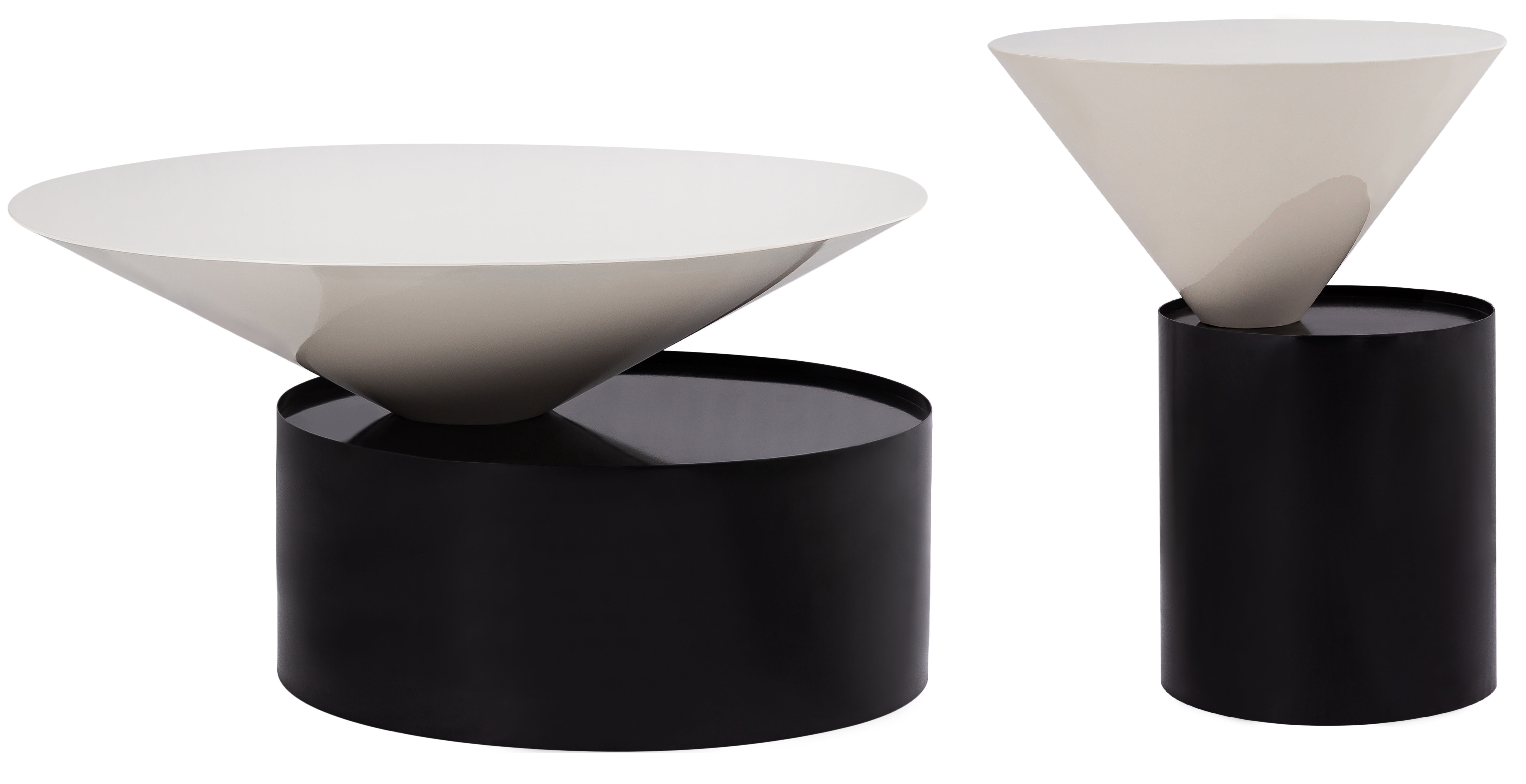 Meridian Furniture Damon White Black 3pc Coffee Table Set