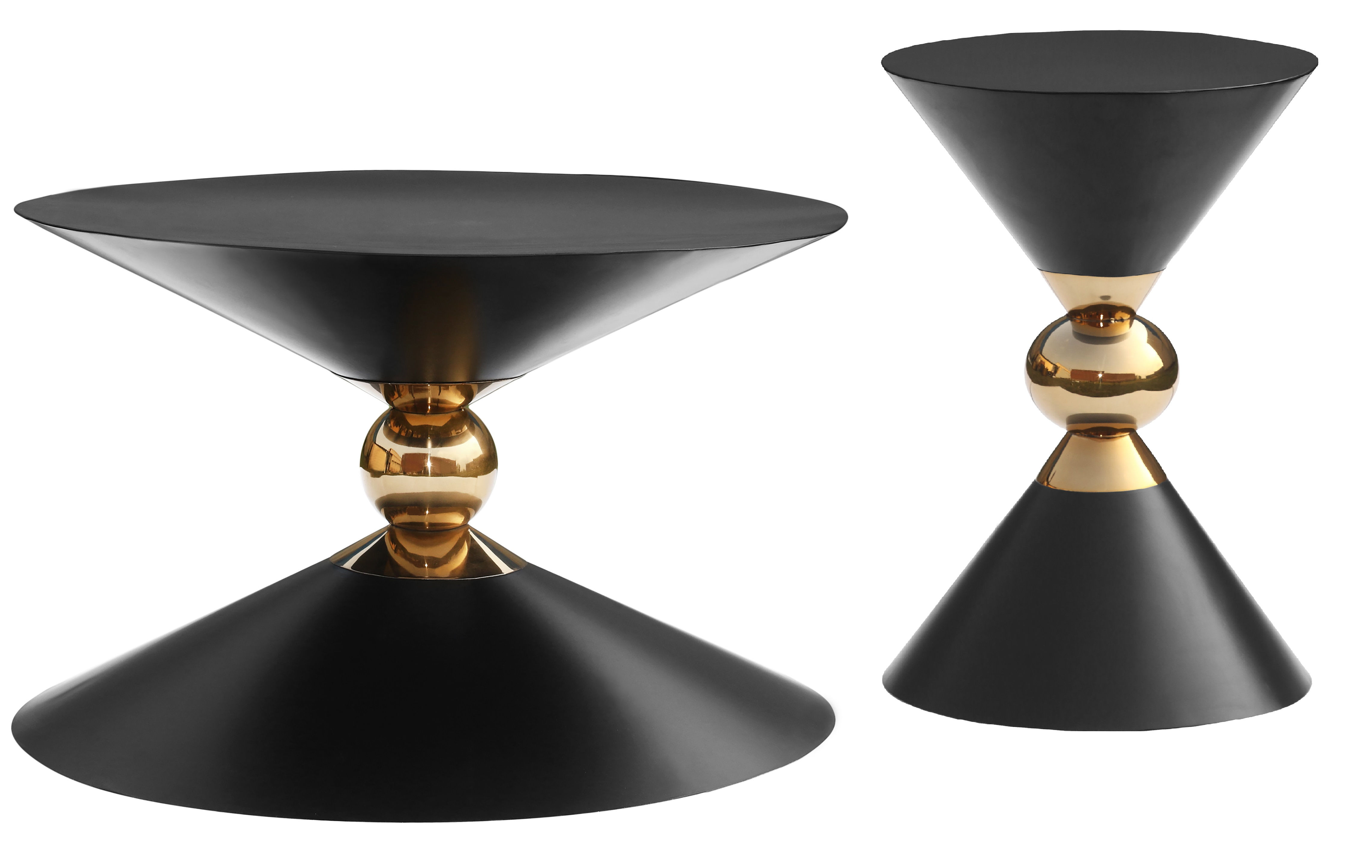 Meridian Furniture Malia Black Gold 3pc Coffee Table Set