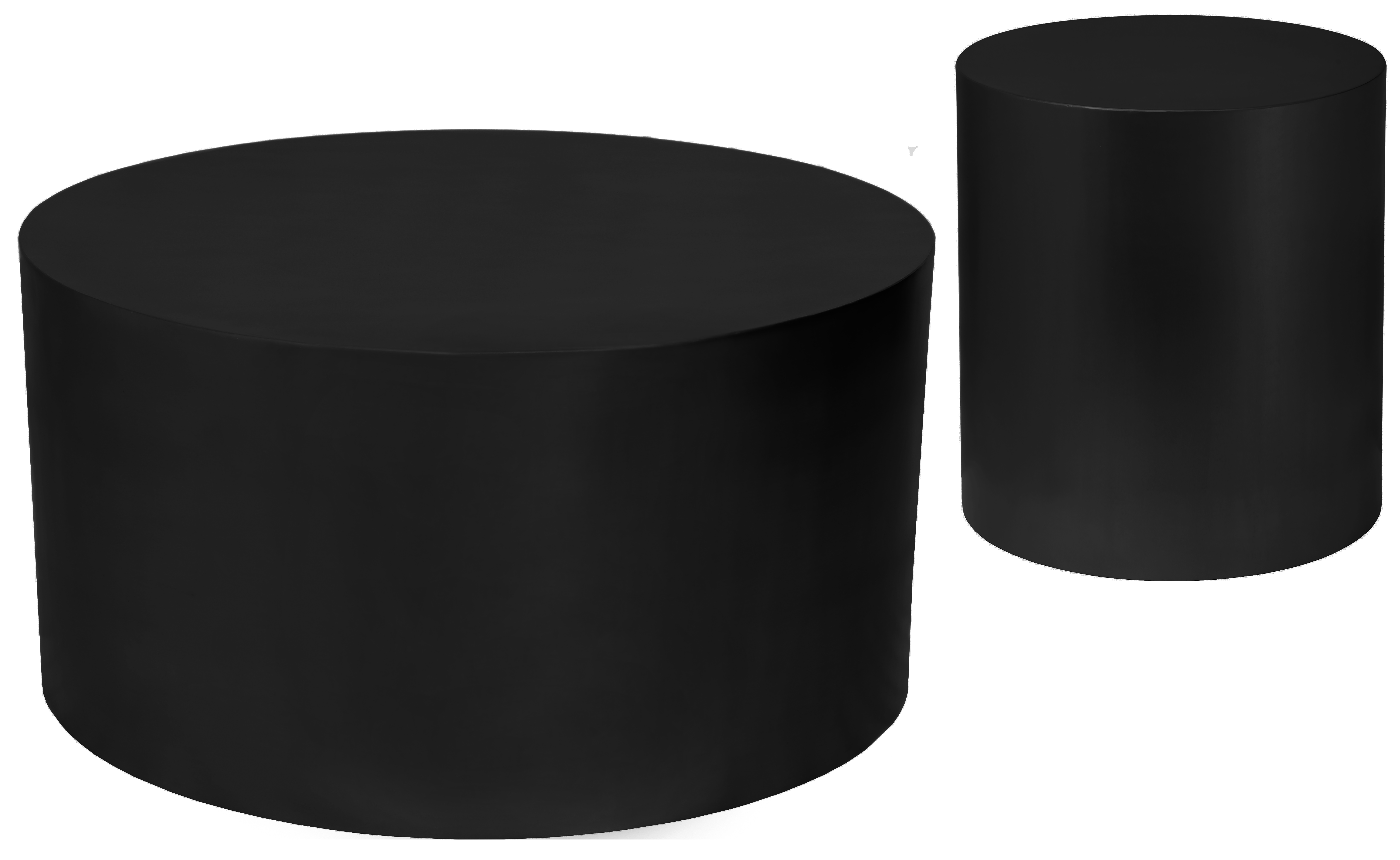 Meridian Furniture Cylinder Matte Black 3pc Coffee Table Set