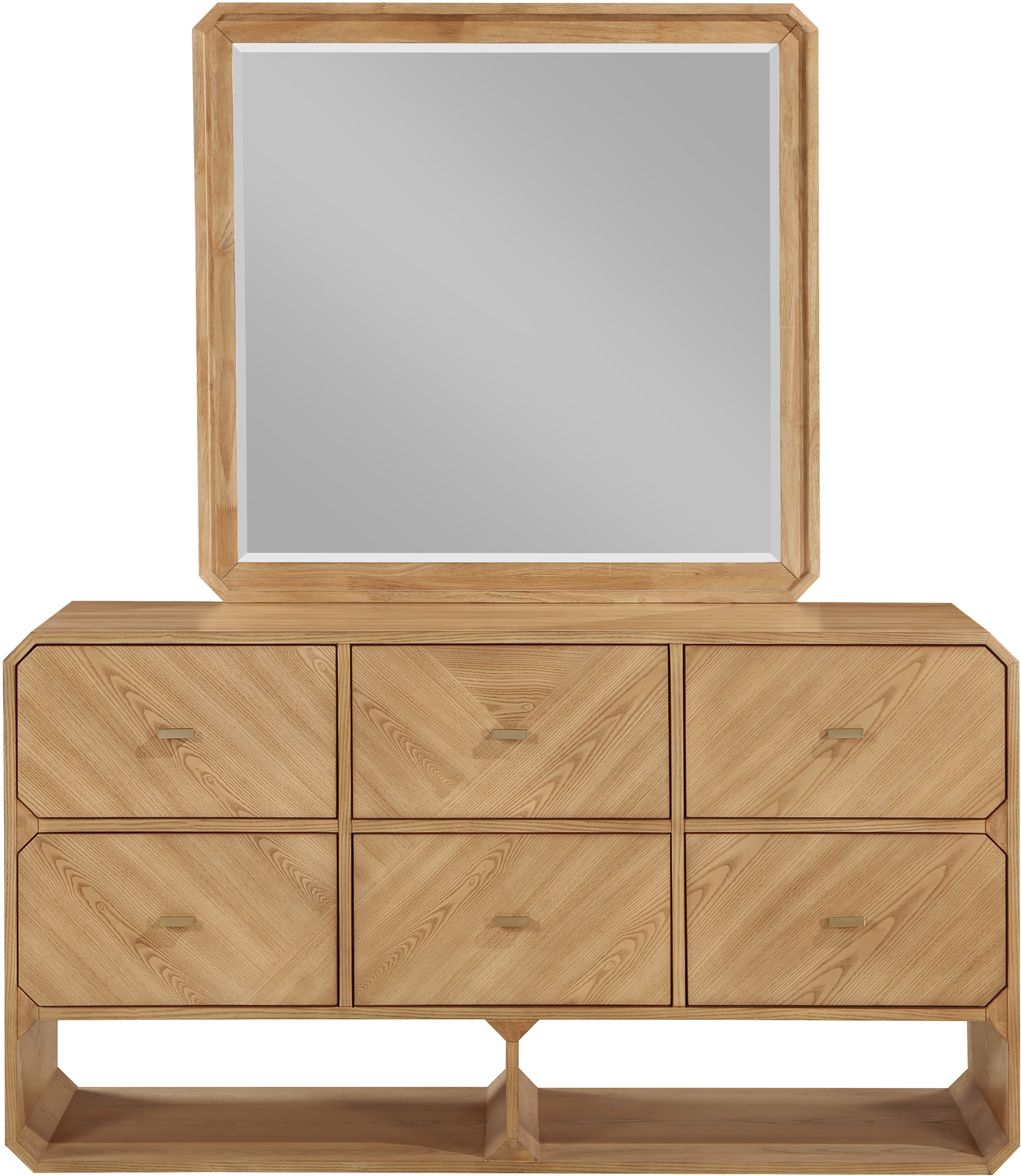 Meridian Furniture Parker Natural Ash Veneer Dresser And Mirror