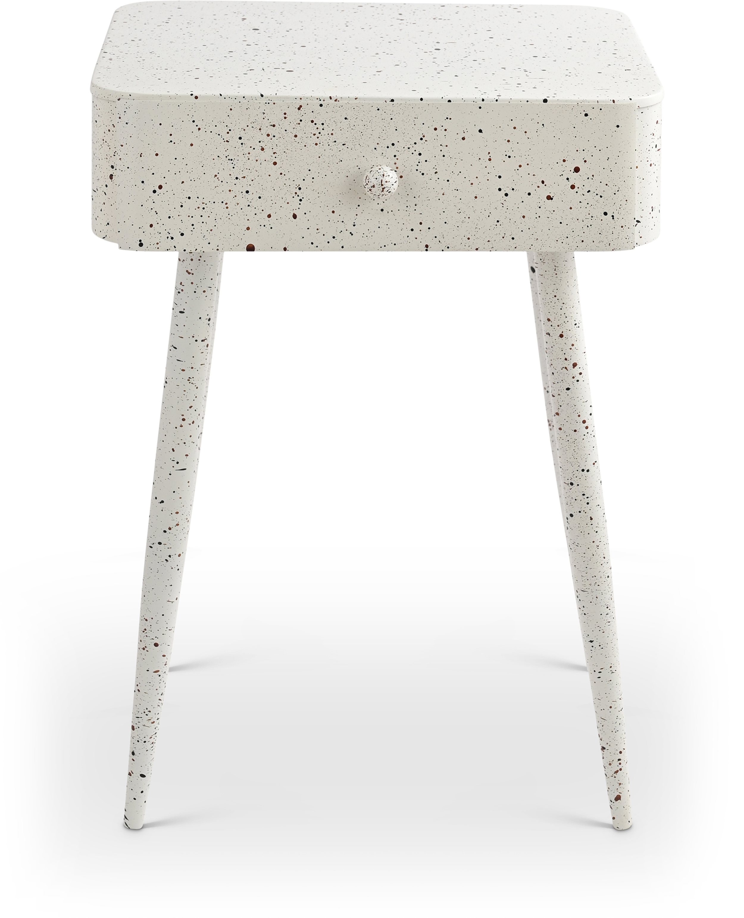 Meridian Furniture Rylan White Terrazzo Night Stand