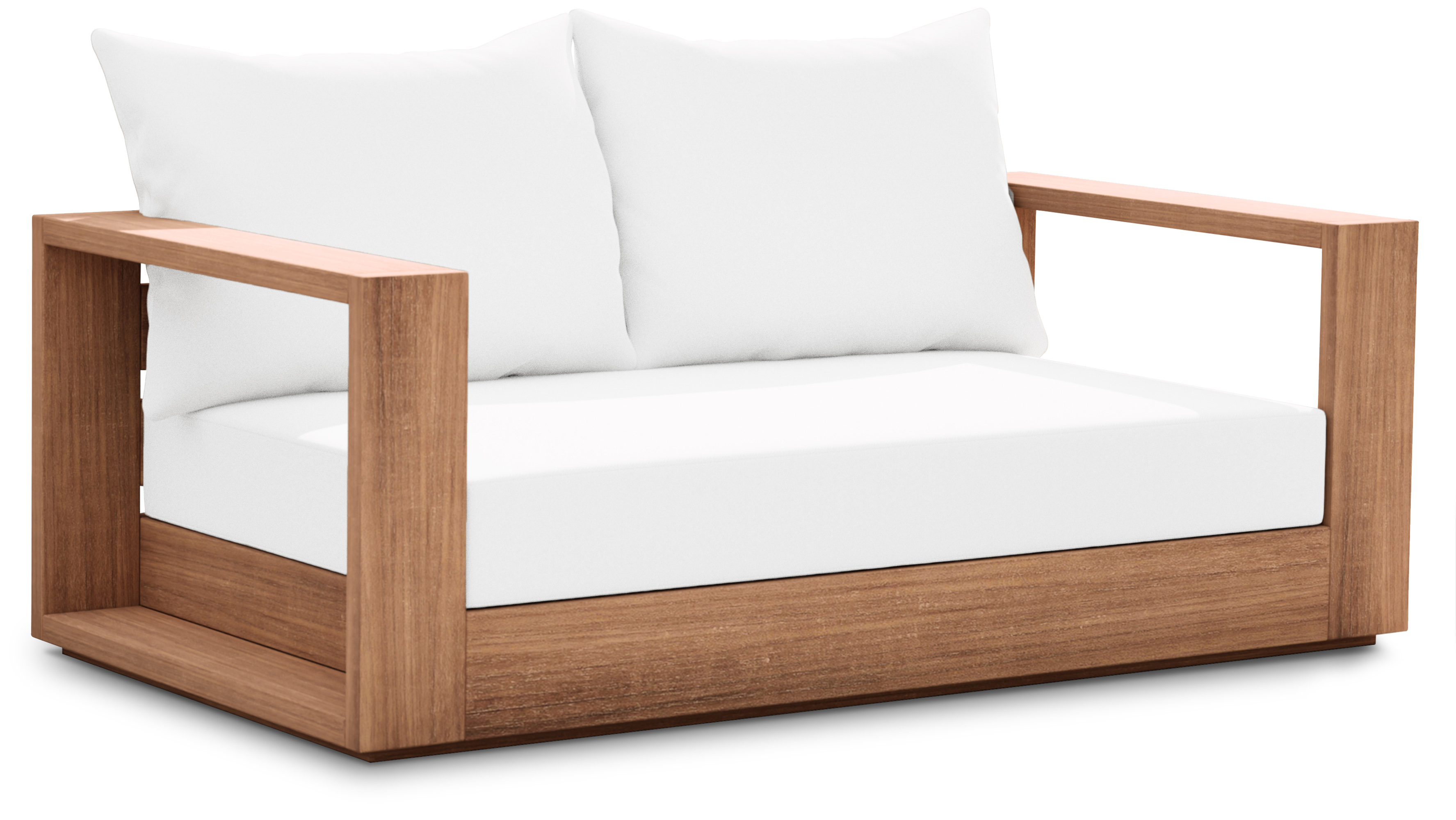 Meridian Furniture Tulum Off White Natural Outdoor Loveseat