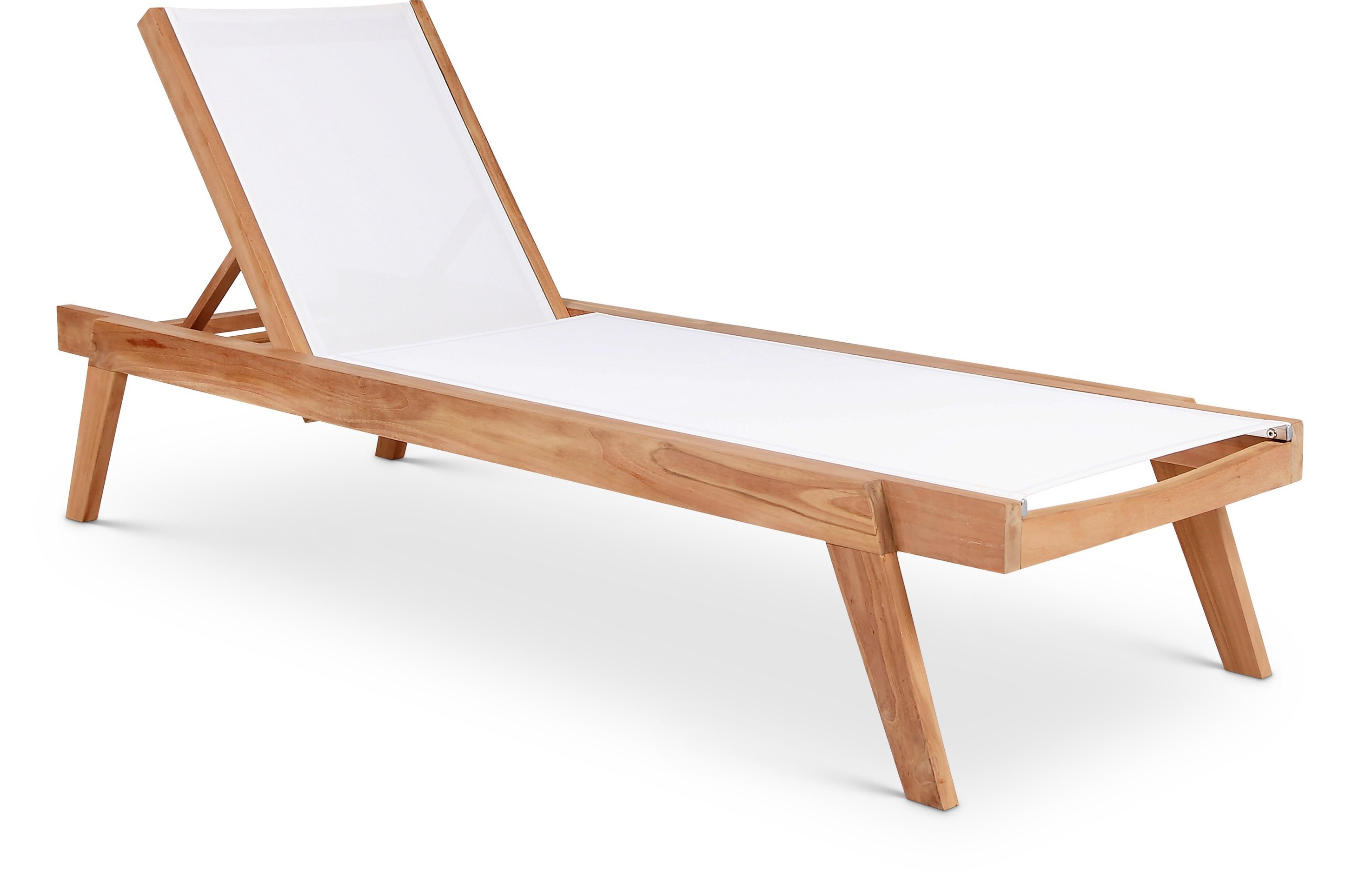 Meridian Furniture Tulum Off White Natural Outdoor Patio Lounger