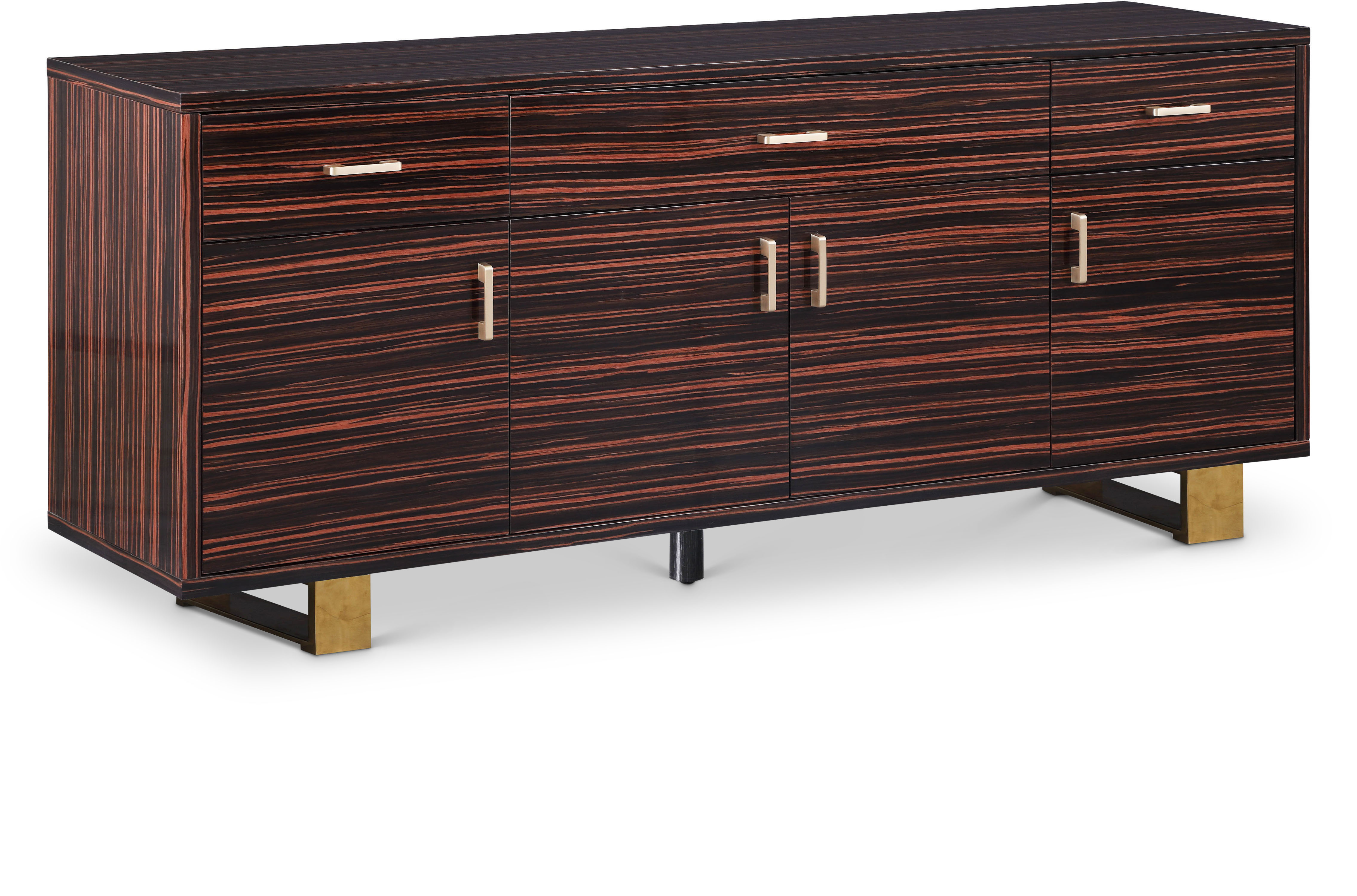 Meridian Furniture Excel Brown Gold Sideboard Buffet
