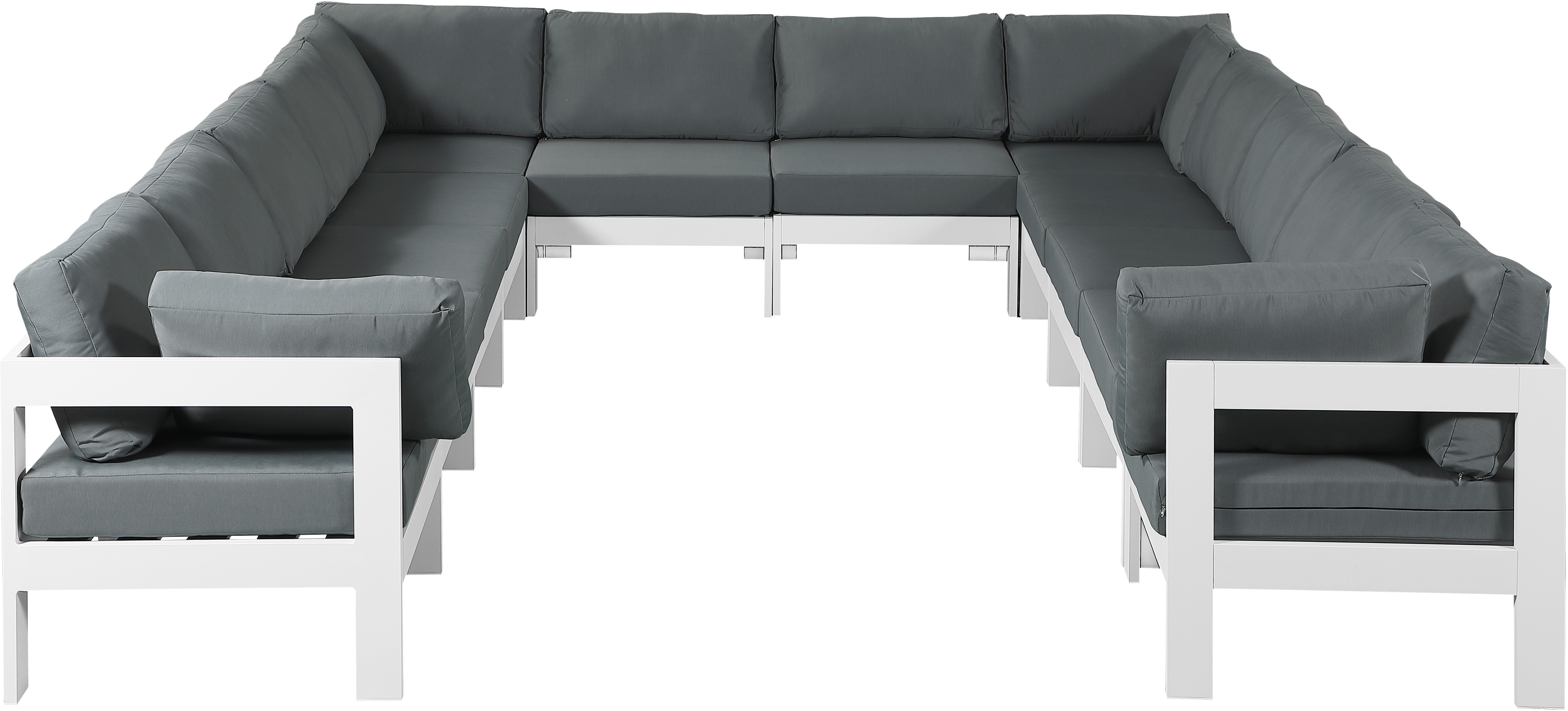 Meridian Furniture Nizuc Grey Fabric Outdoor Modular 12pc Sectional