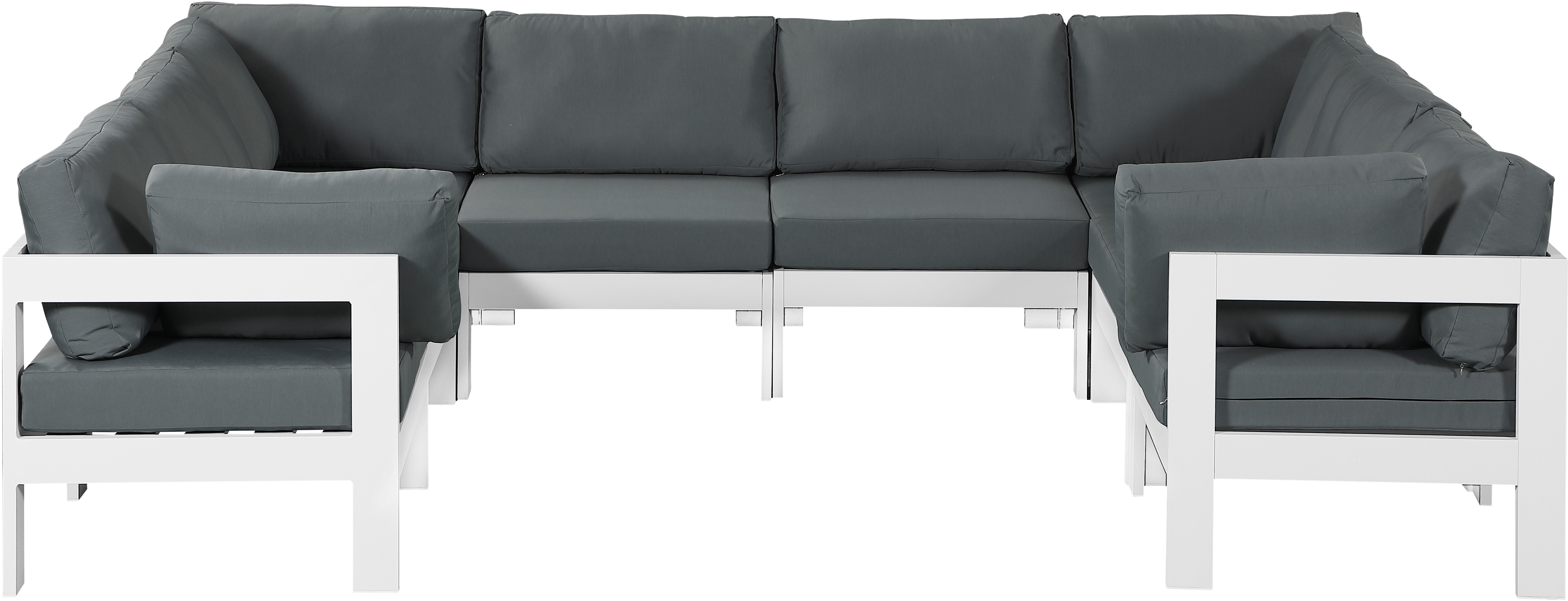 Meridian Furniture Nizuc Grey Fabric Outdoor Modular 8pc Sectional