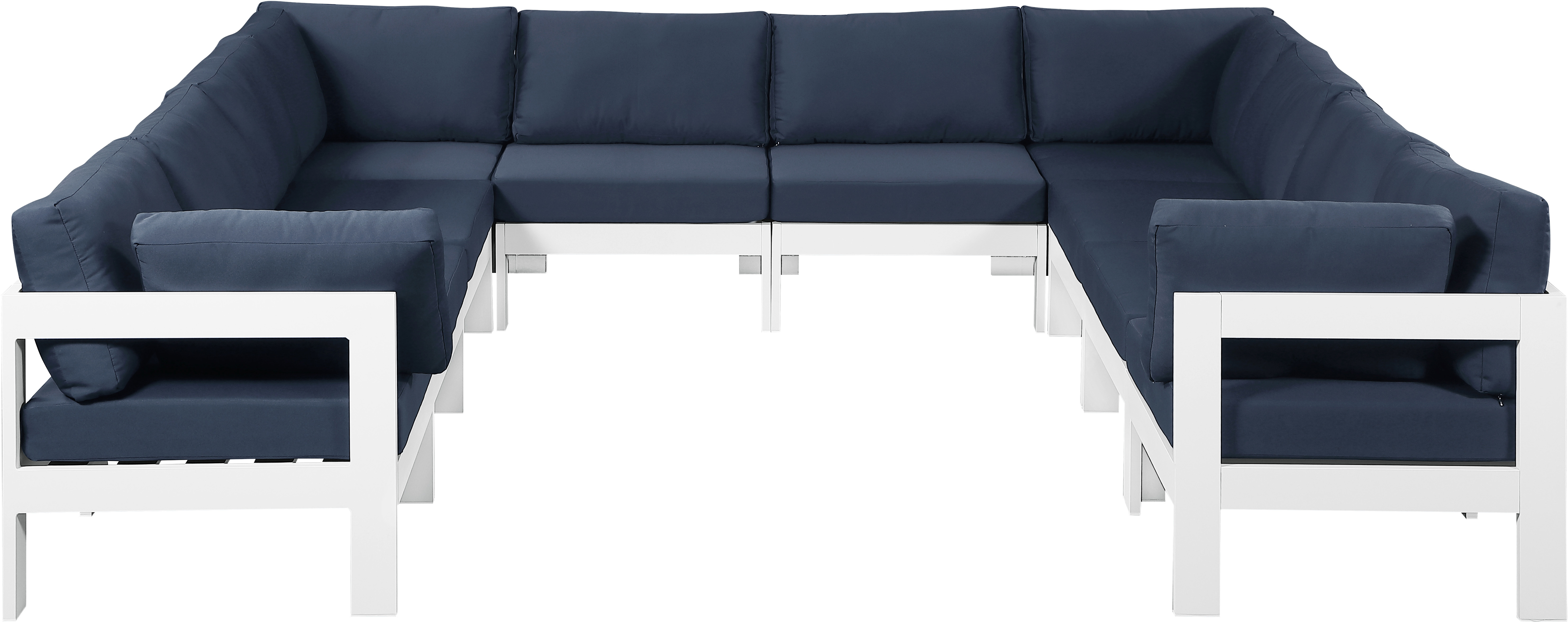Meridian Furniture Nizuc Navy Fabric Outdoor 10pc Modular Sectional