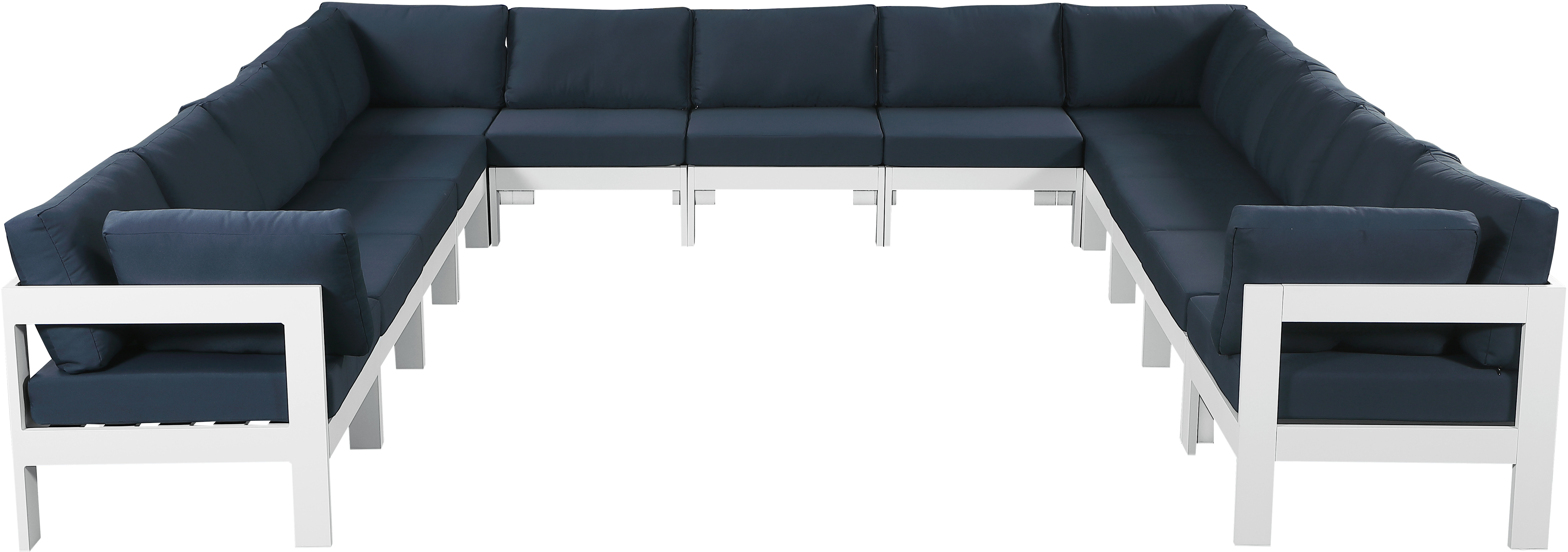 Meridian Furniture Nizuc Navy Fabric Outdoor Modular 13pc Sectional