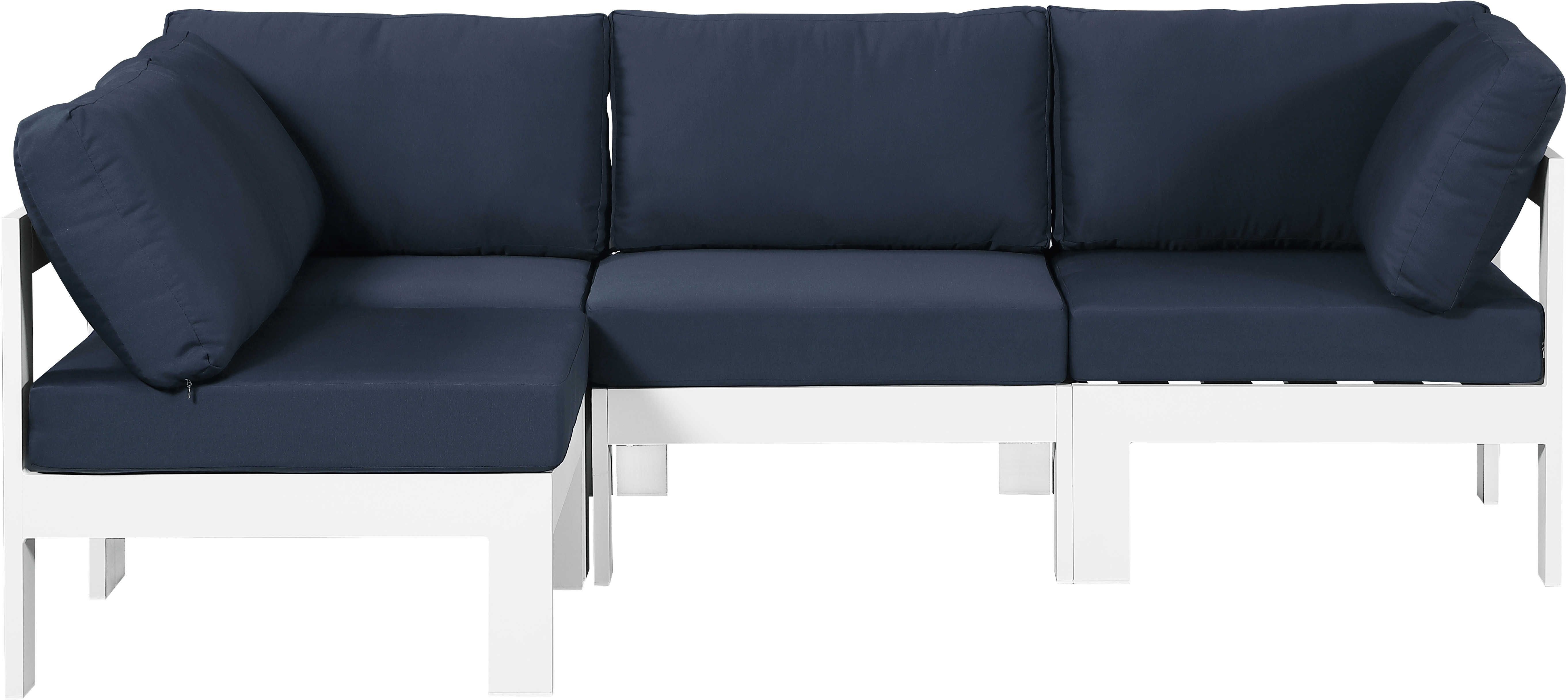 Meridian Furniture Nizuc Navy Fabric Outdoor Modular 4pc Sectional