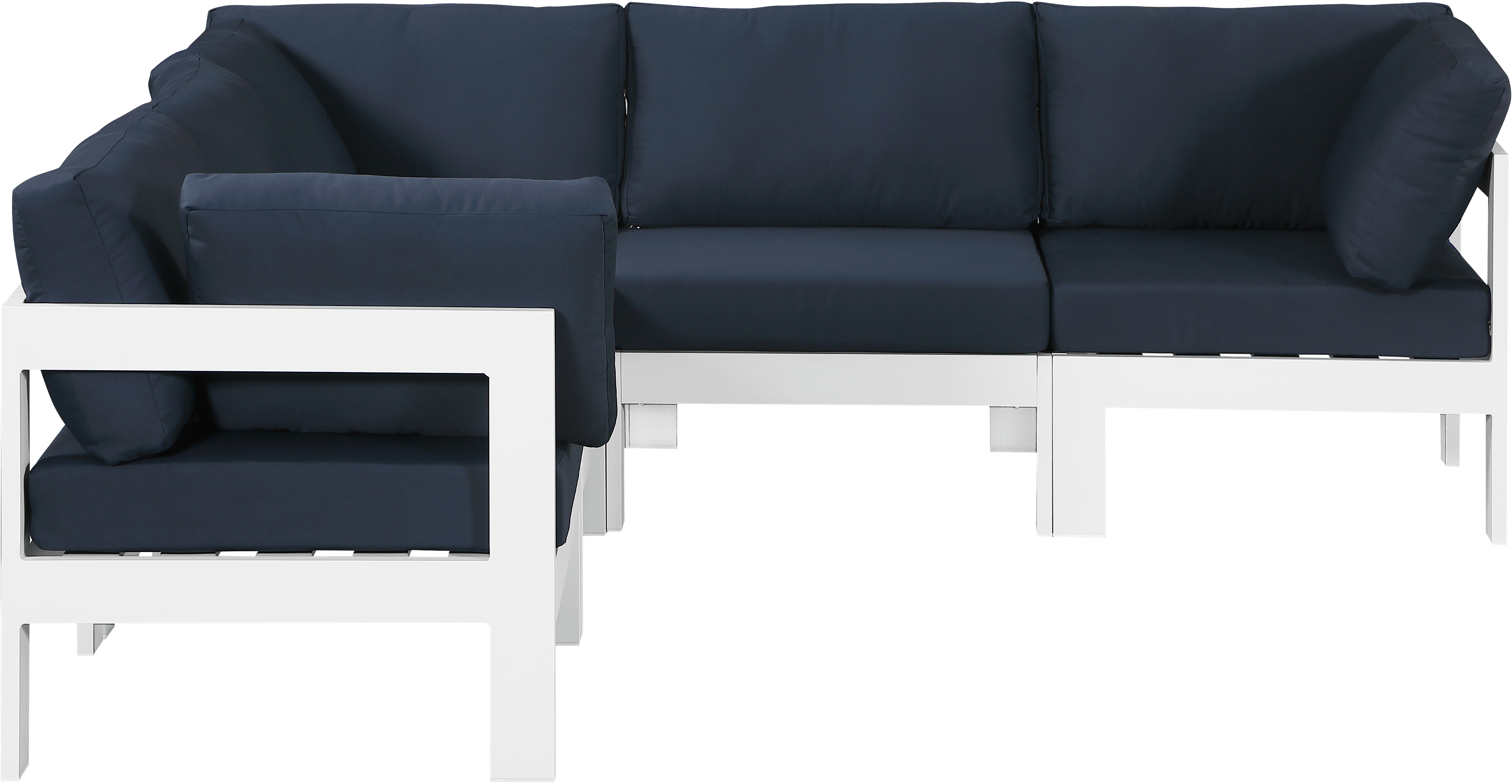Meridian Furniture Nizuc Navy Fabric Outdoor 5pc Modular Sectional