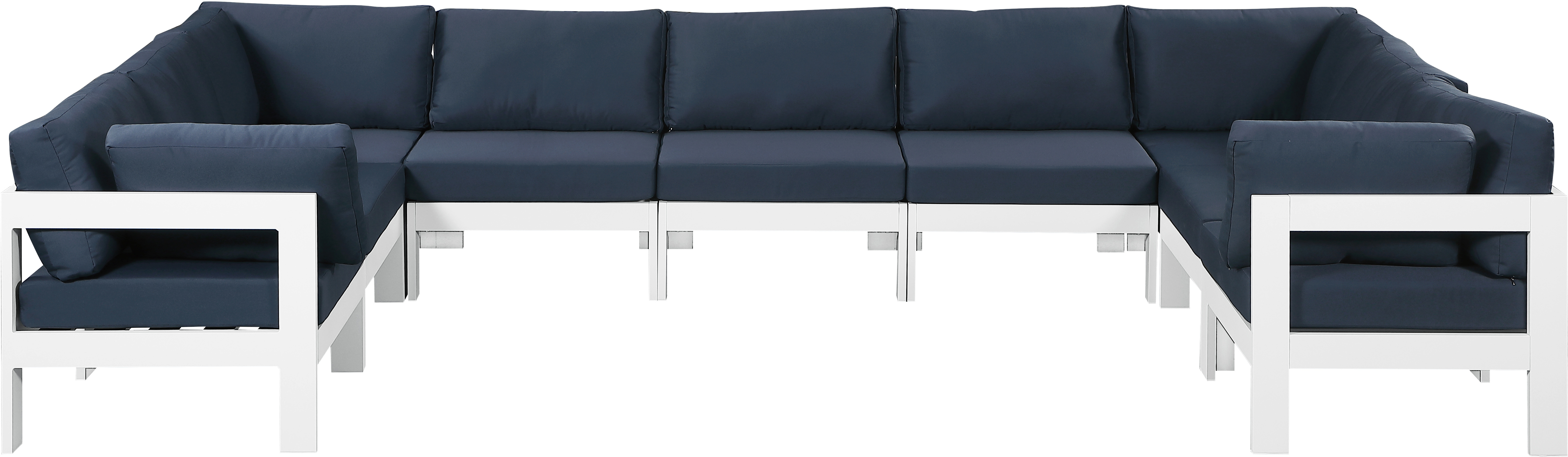 Meridian Furniture Nizuc Navy Outdoor Modular 9pc Sectional