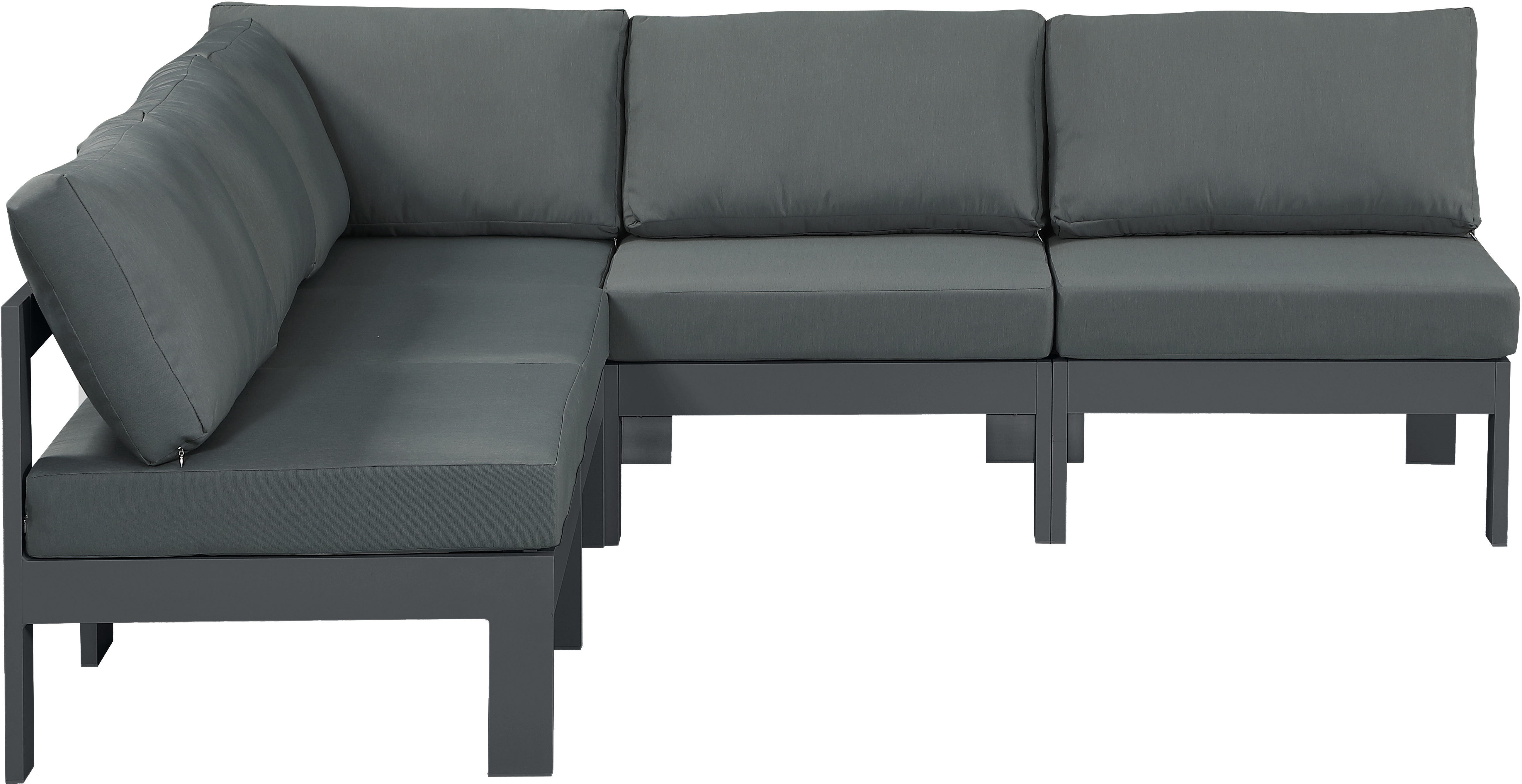 Meridian Furniture Nizuc Grey Fabric Outdoor Modular 5pc Sectional