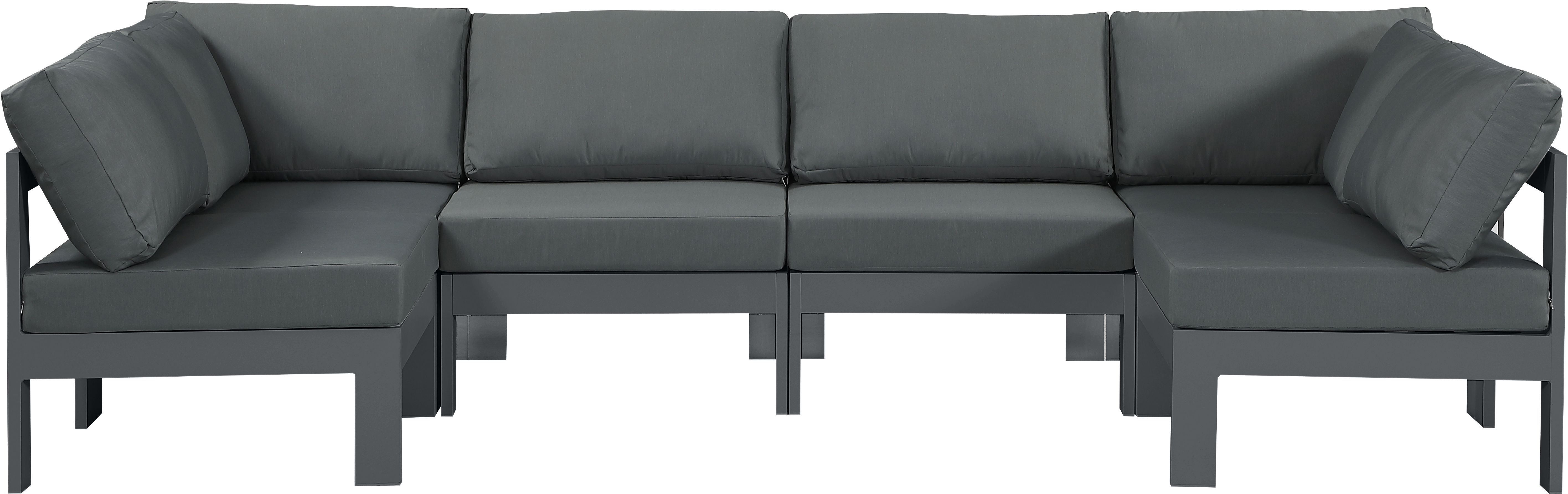 Meridian Furniture Nizuc Grey Outdoor Patio Modular 6pc Sectional