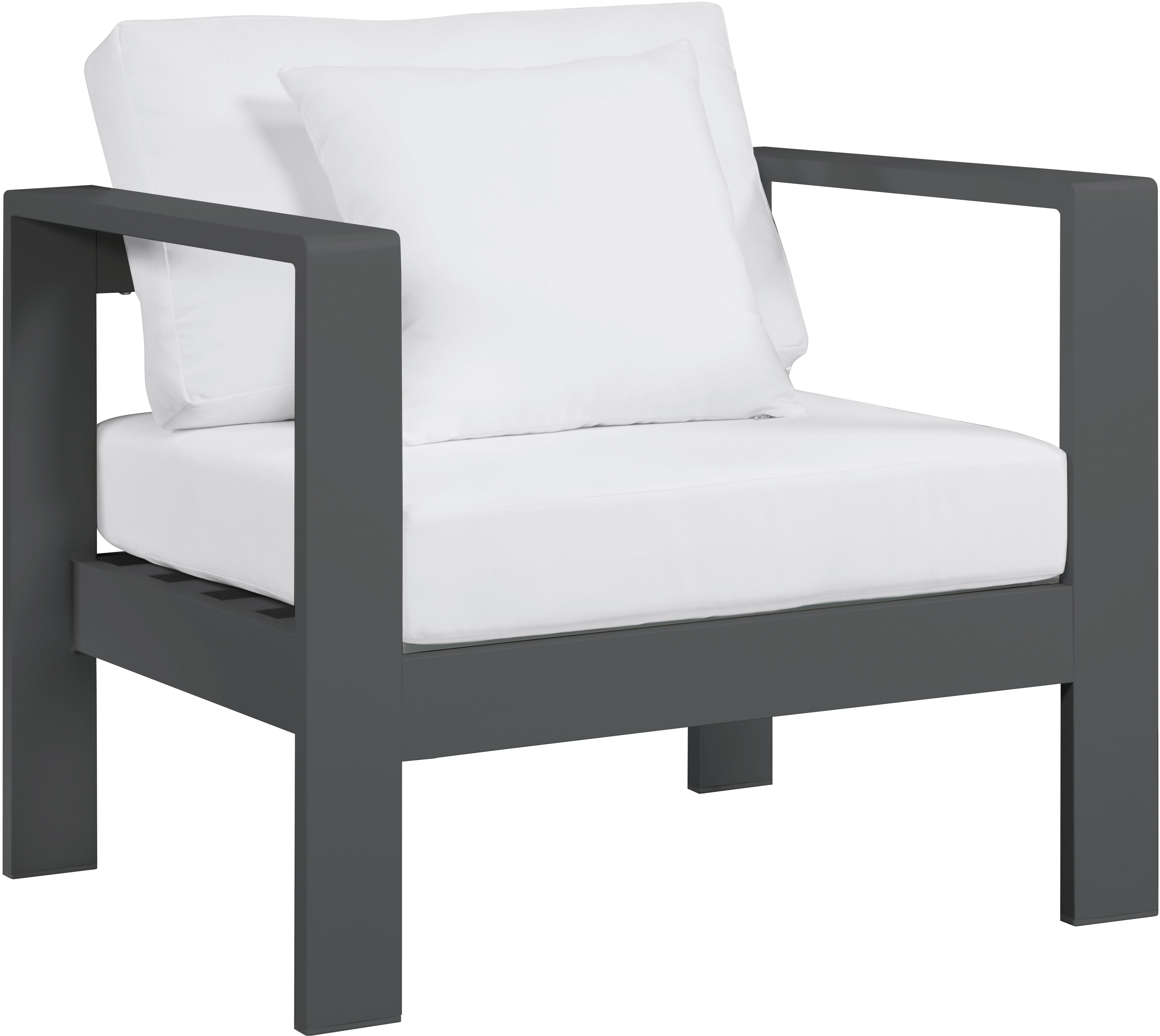 Meridian Furniture Nizuc White Fabric Outdoor Arm Chair