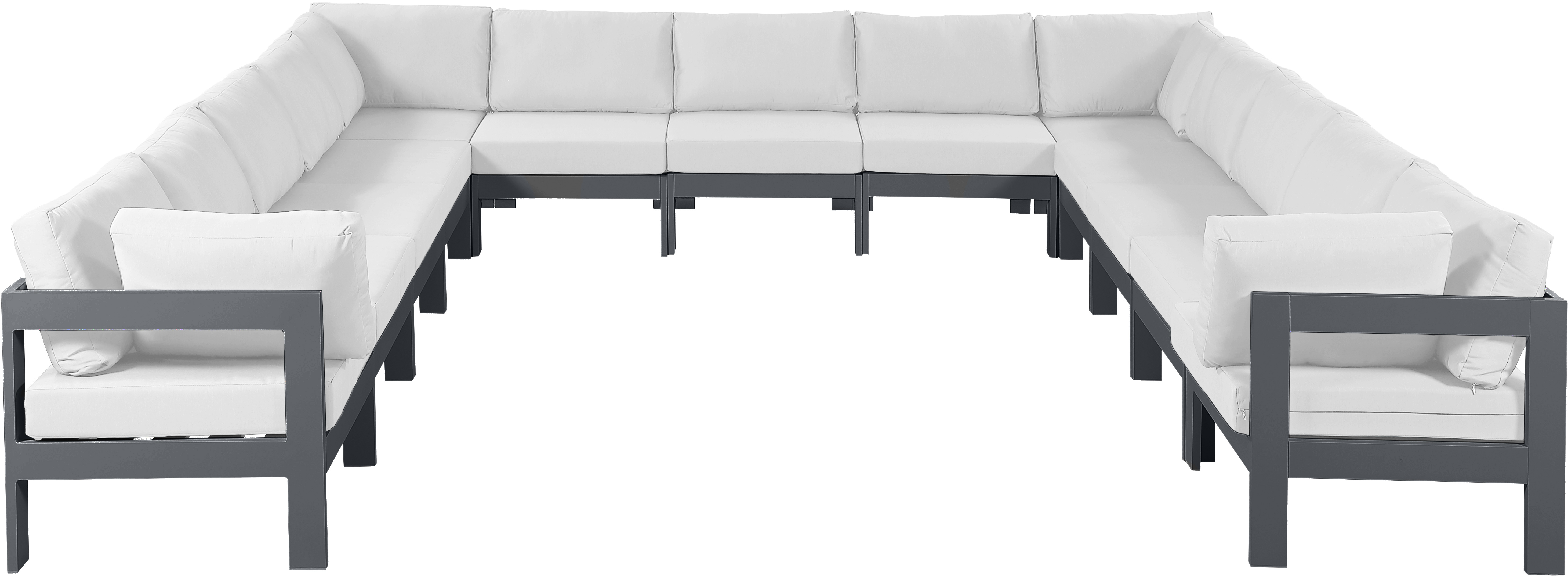 Meridian Furniture Nizuc White Outdoor Patio Modular 13pc Sectional