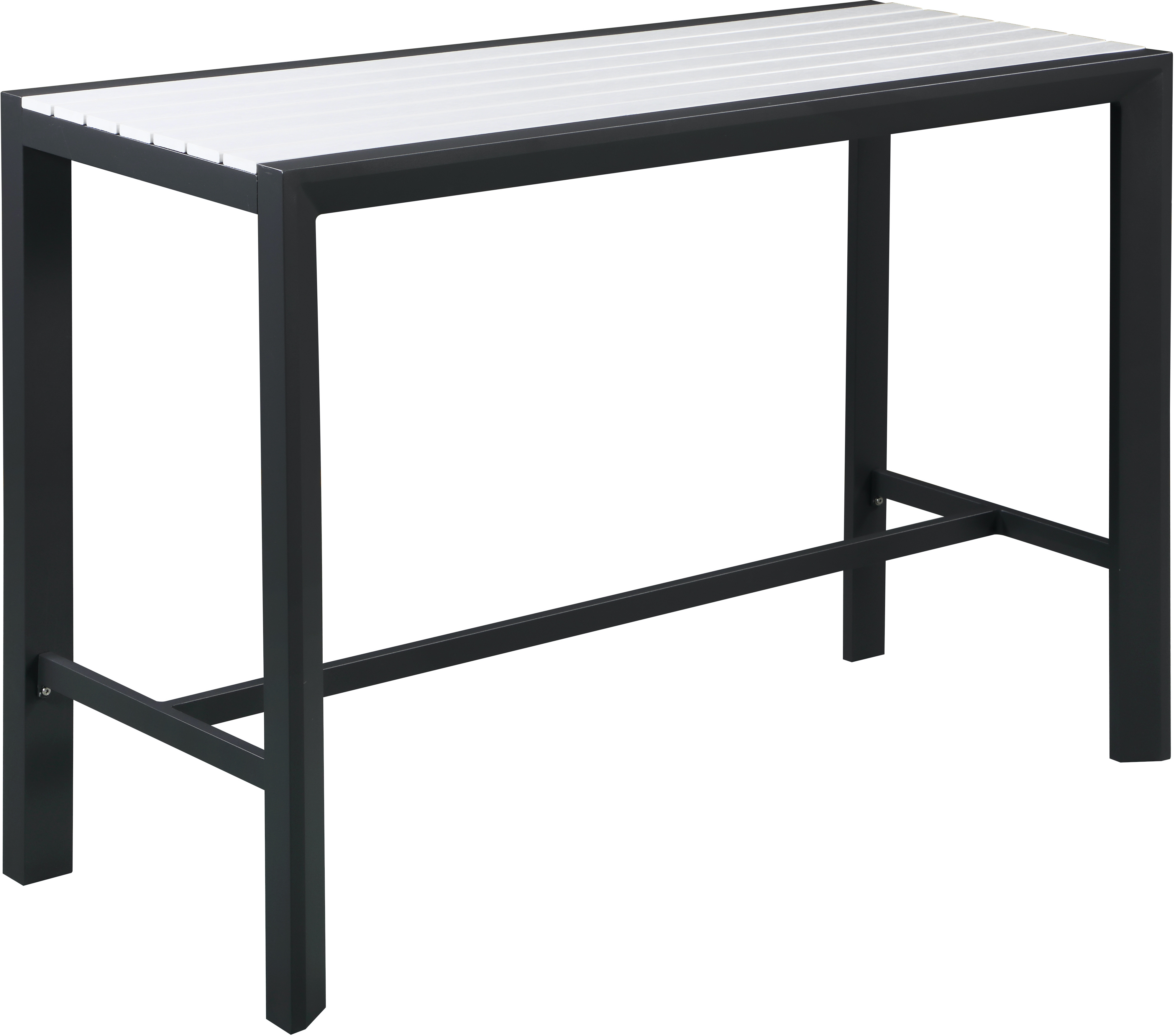 Meridian Furniture Nizuc White Outdoor Patio Rectangle Bar Table