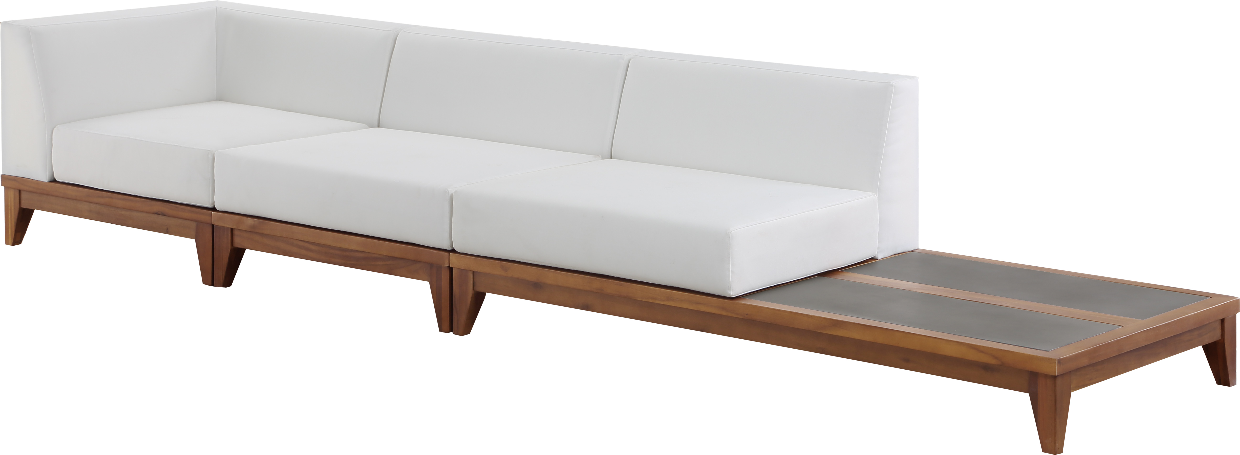 Meridian Furniture Rio Off White Outdoor Sofa with Integrated Table
