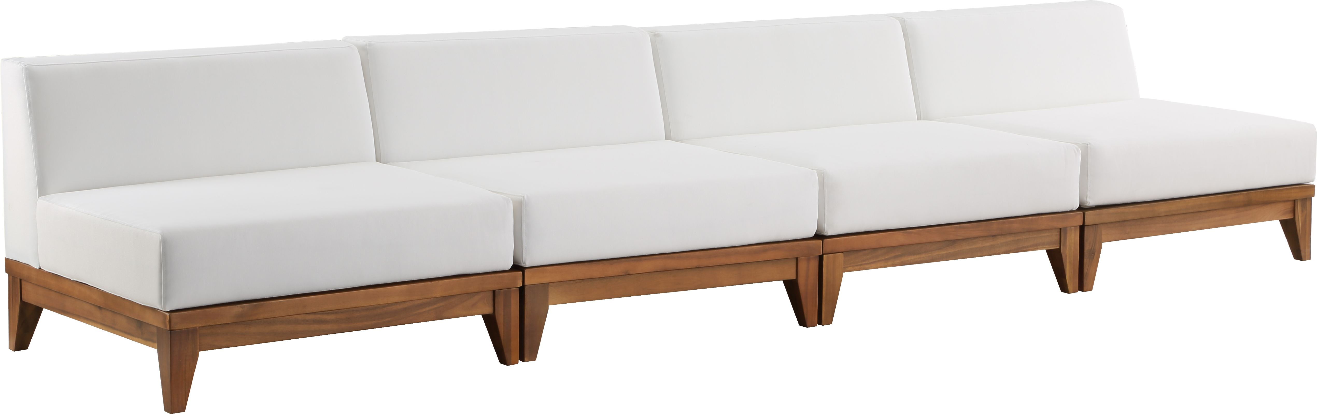Meridian Furniture Rio Off White Fabric Outdoor Modular 4pc Armless Sofa