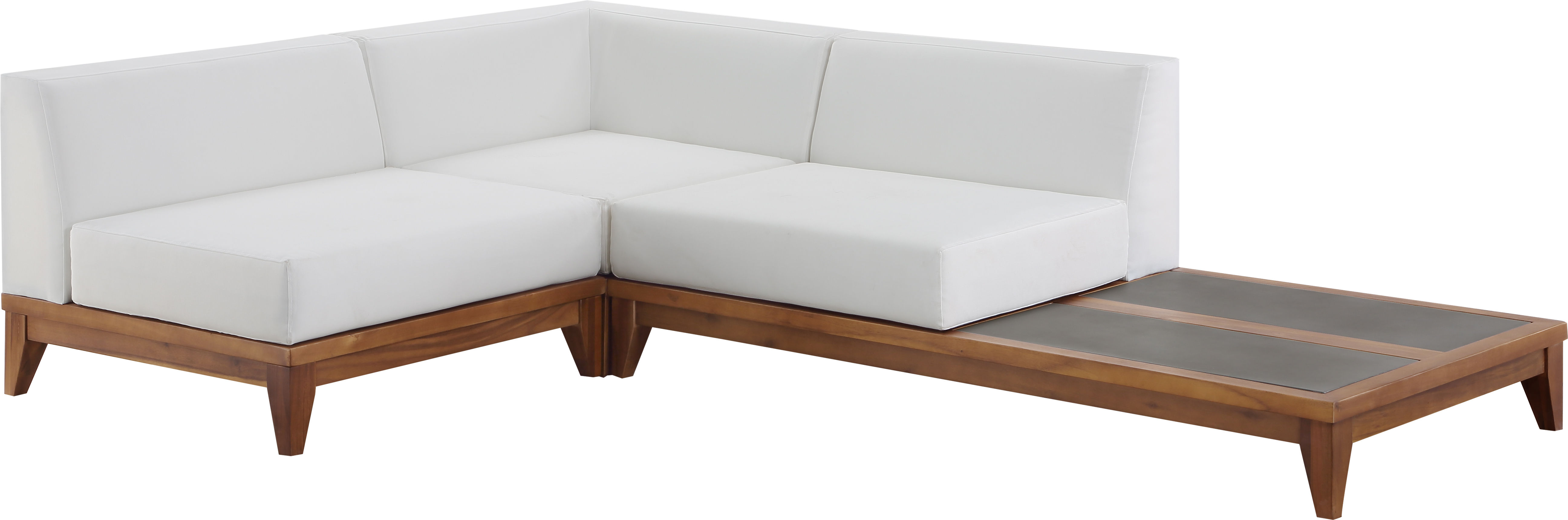 Meridian Furniture Rio Off White Fabric Outdoor Modular 3pc Sectional