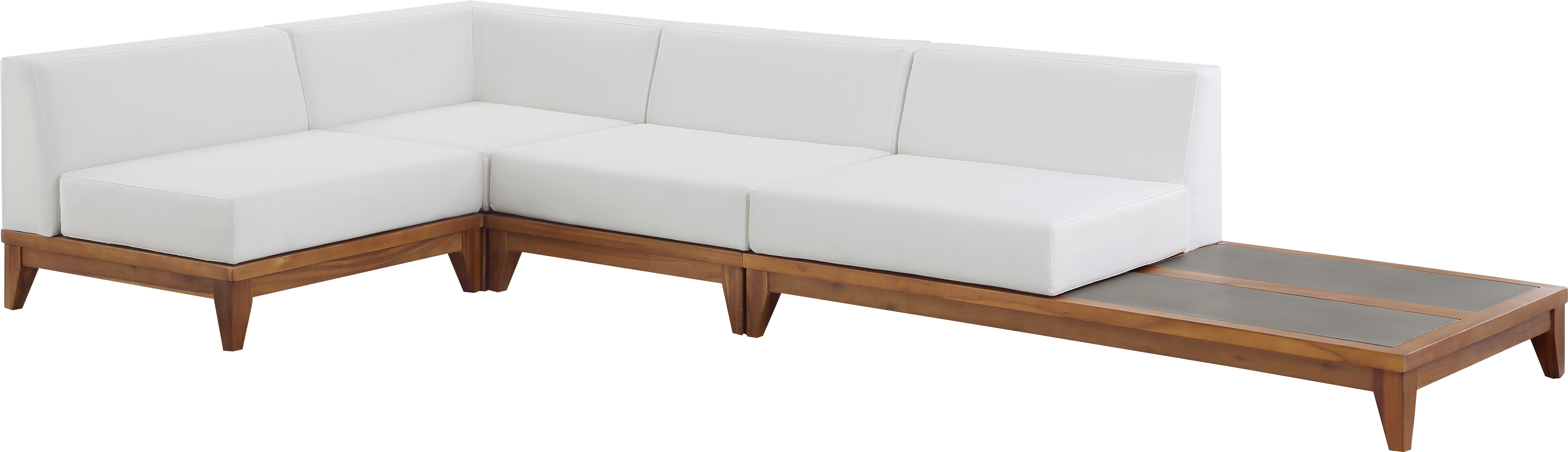 Meridian Furniture Rio Off White Fabric Outdoor Modular 4pc Sectional