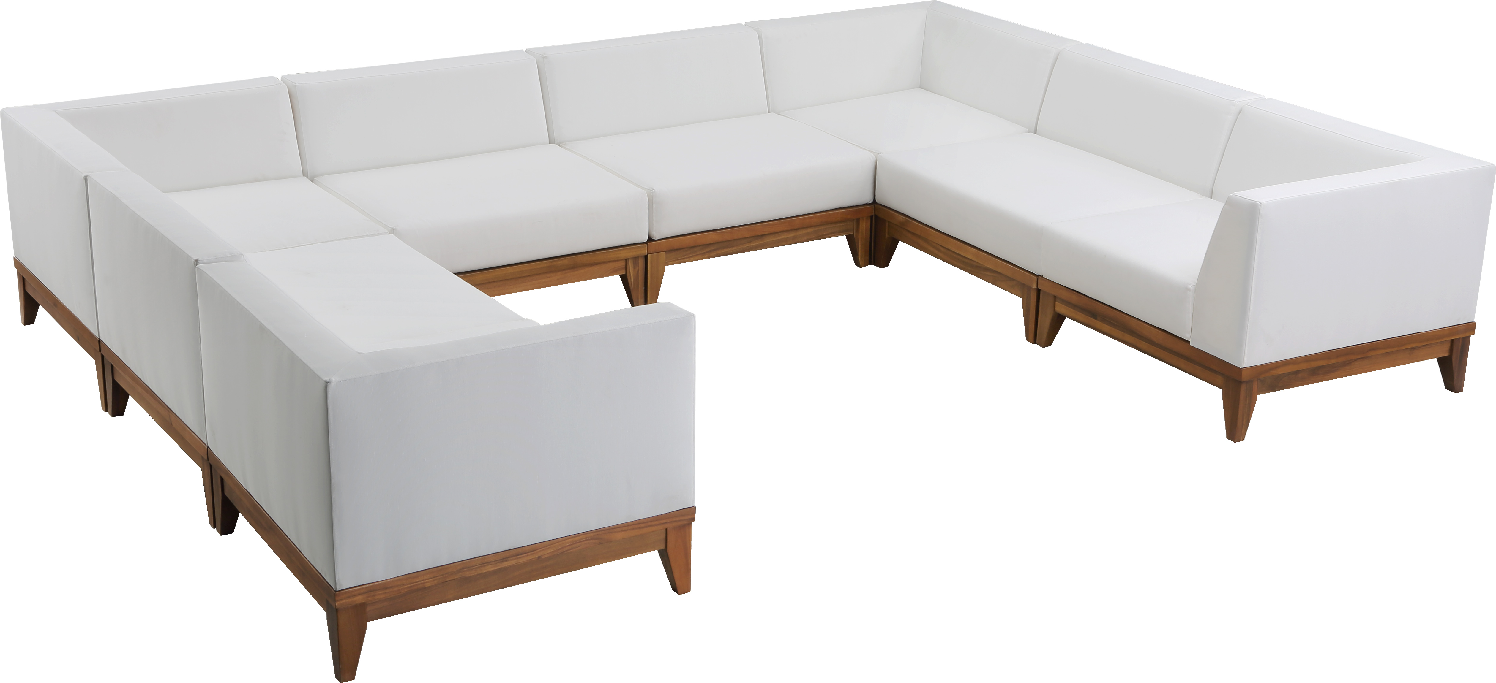 Meridian Furniture Rio Off White Fabric Outdoor Modular 8pc Sectional