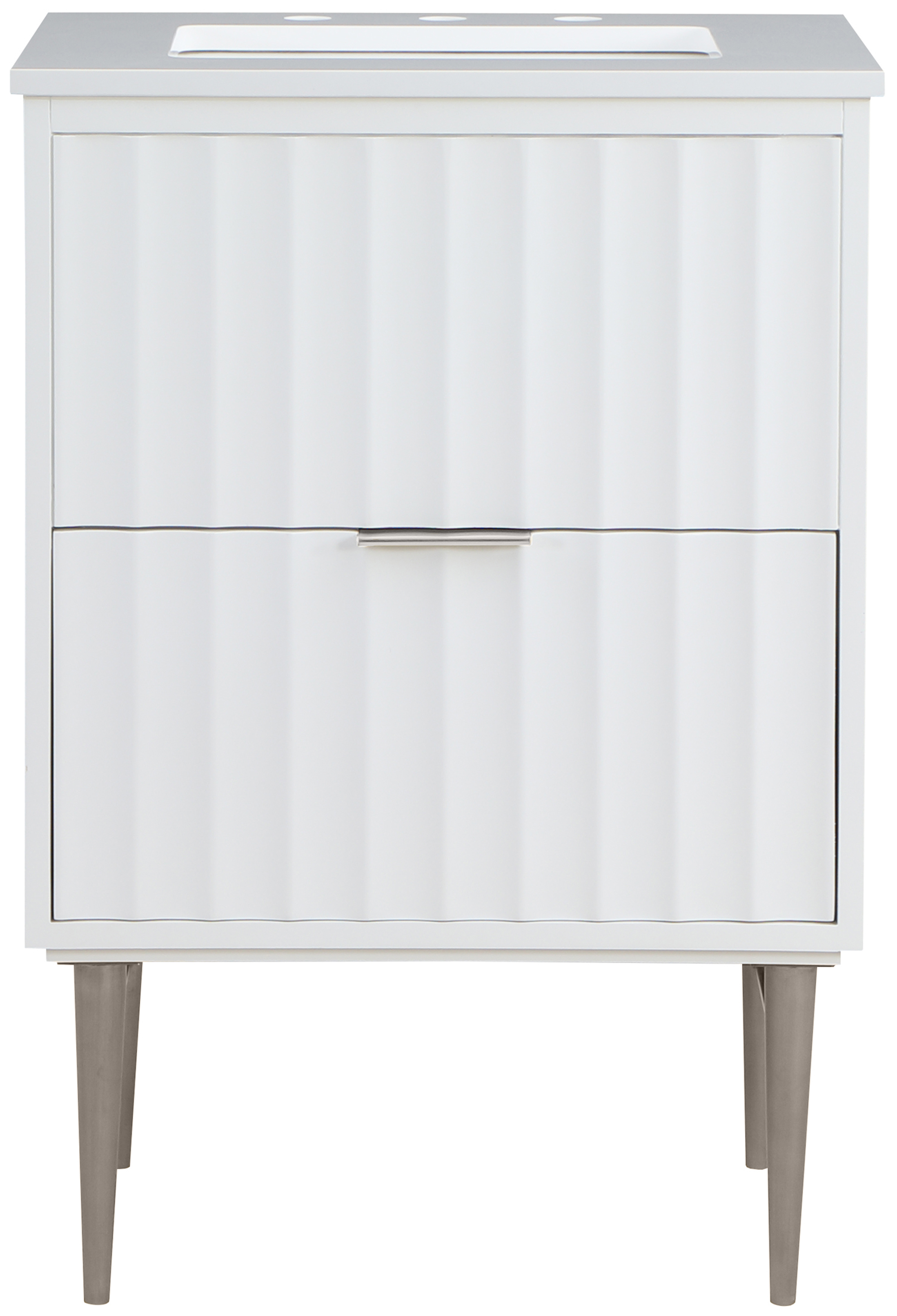 Meridian Furniture Modernist White Brushed Chrome 24 Inch Bathroom Vanity