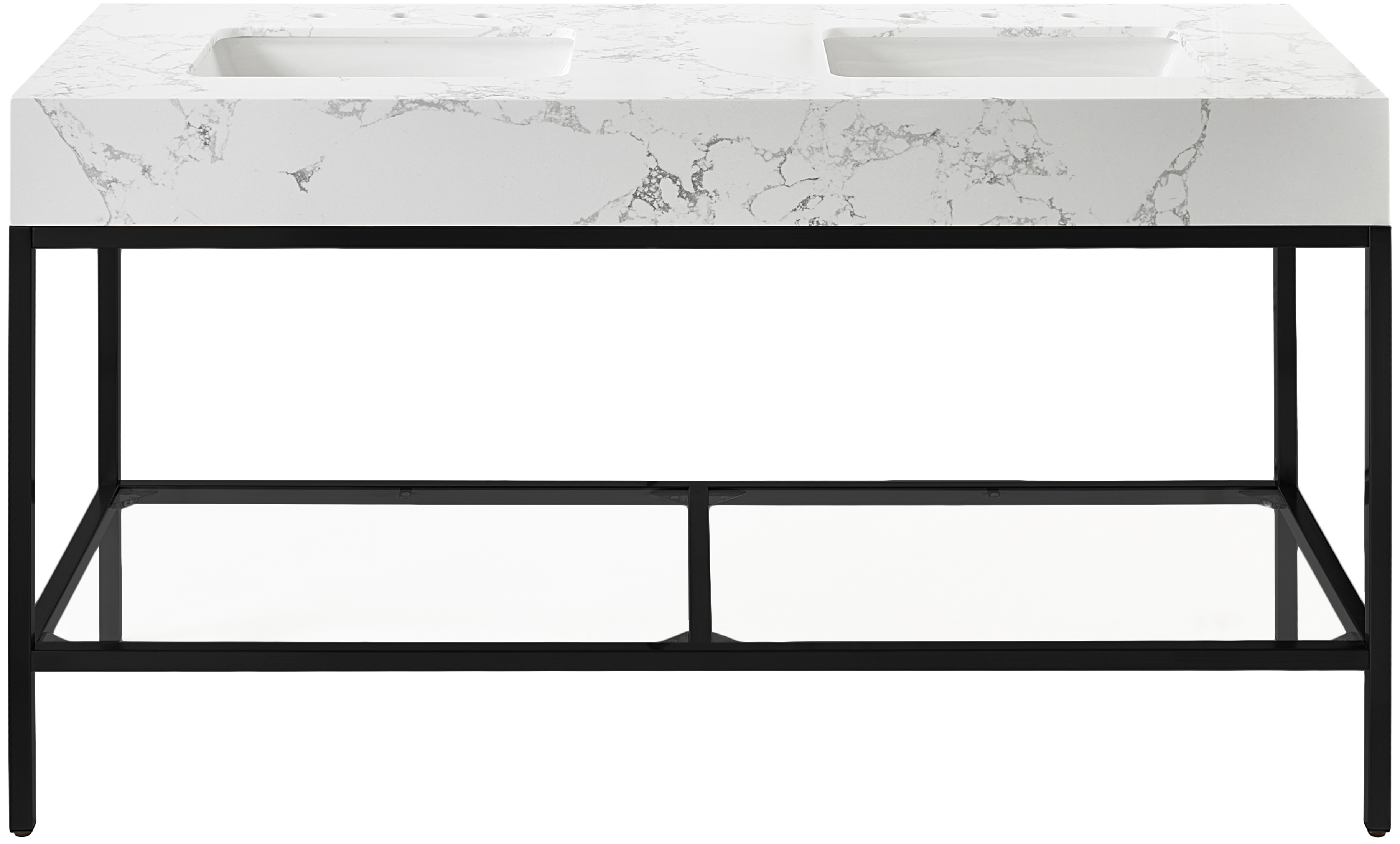 Meridian Furniture Marmo White Black 60 Inch Bathroom Vanity