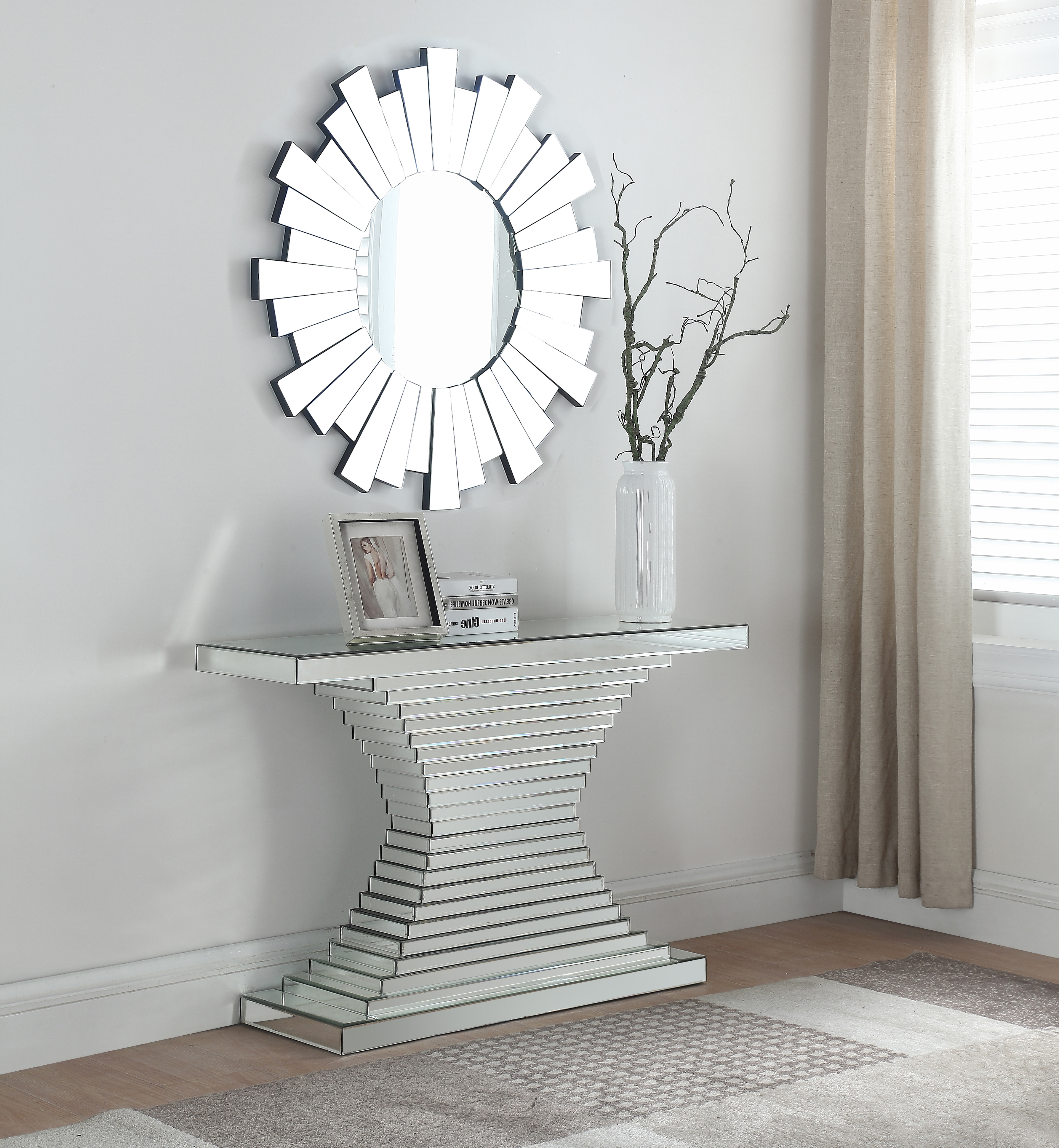 Meridian Furniture Nexus Console and Mirror Set