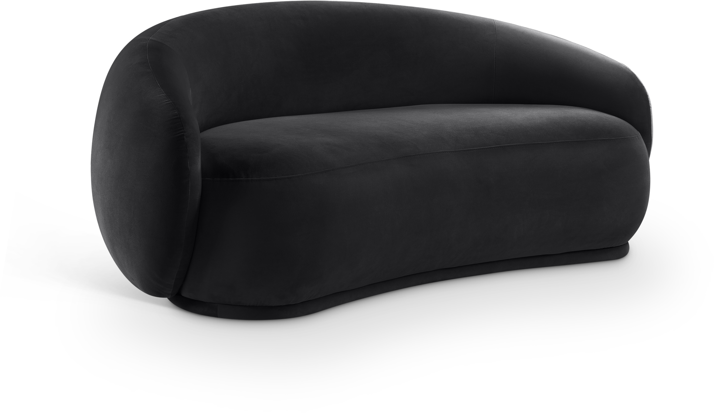 Emery Black Velvet Loveseat