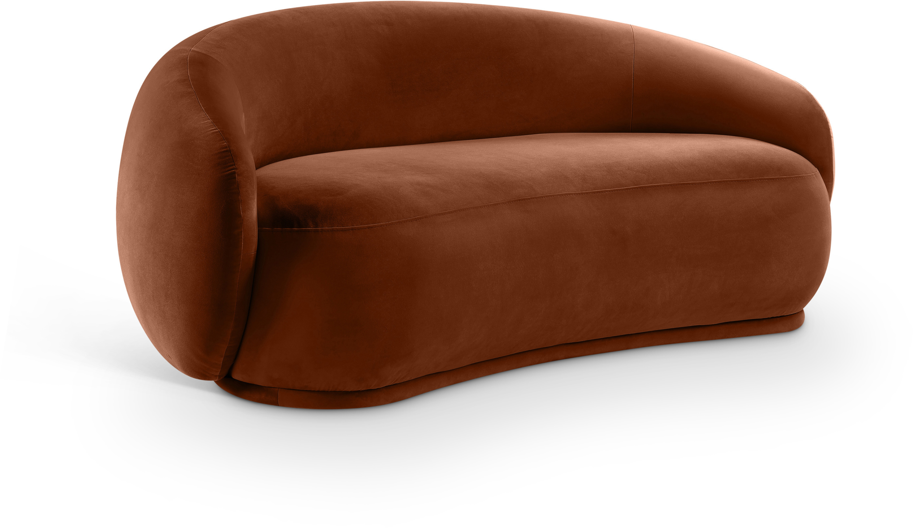 Emery Cognac Velvet Loveseat