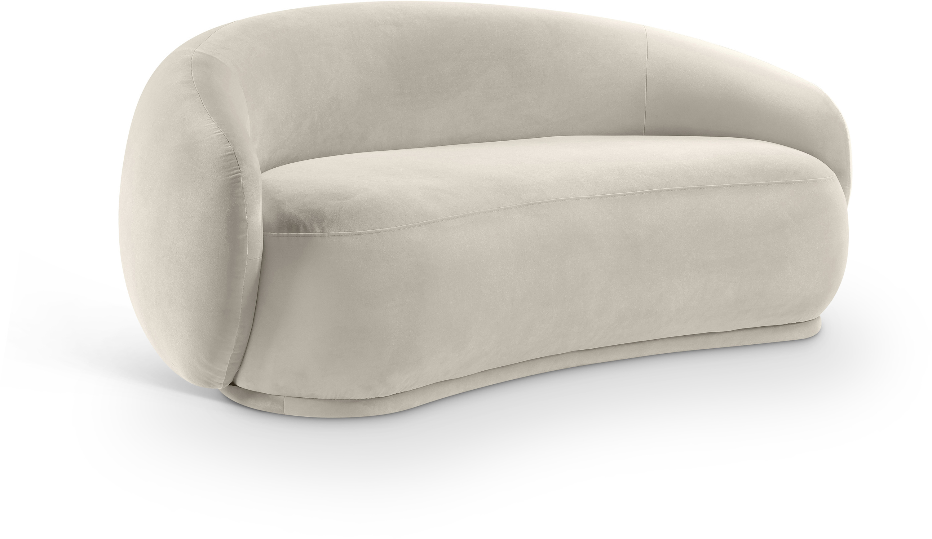 Emery Cream Velvet Loveseat