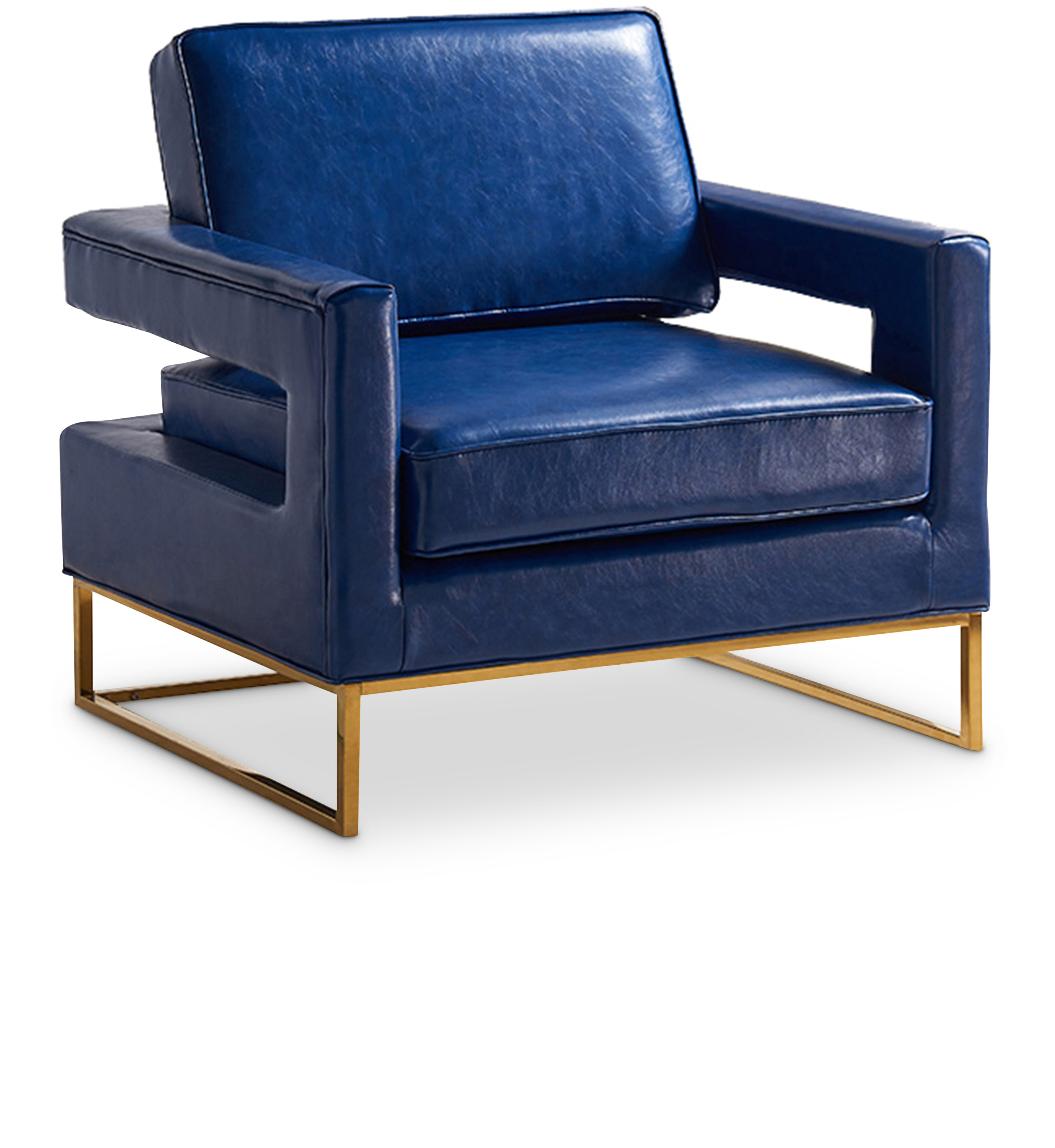 Meridian Furniture Amelia Navy Vegan Leather Accent Chair