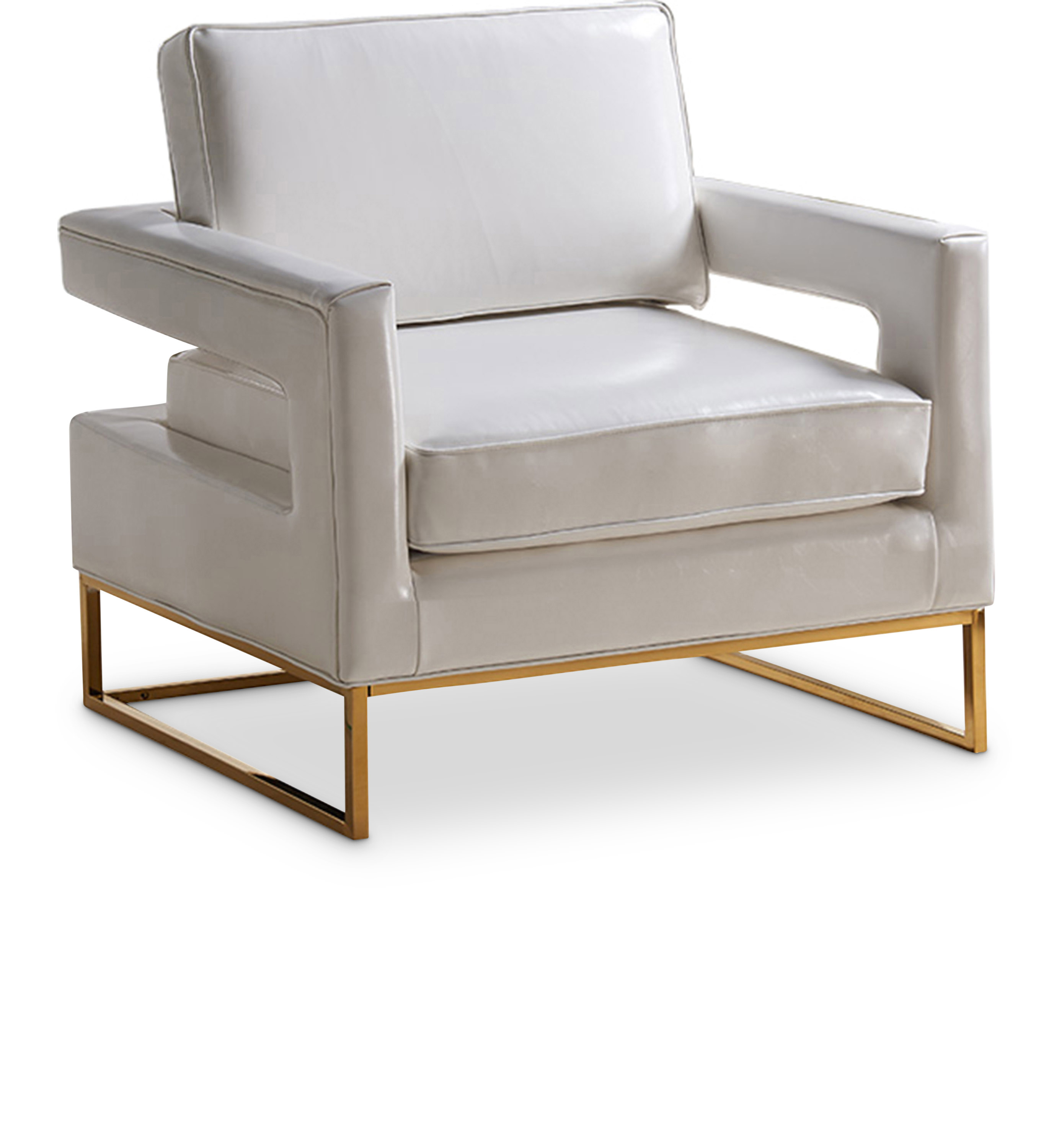 Meridian Furniture Amelia White Vegan Leather Accent Chair