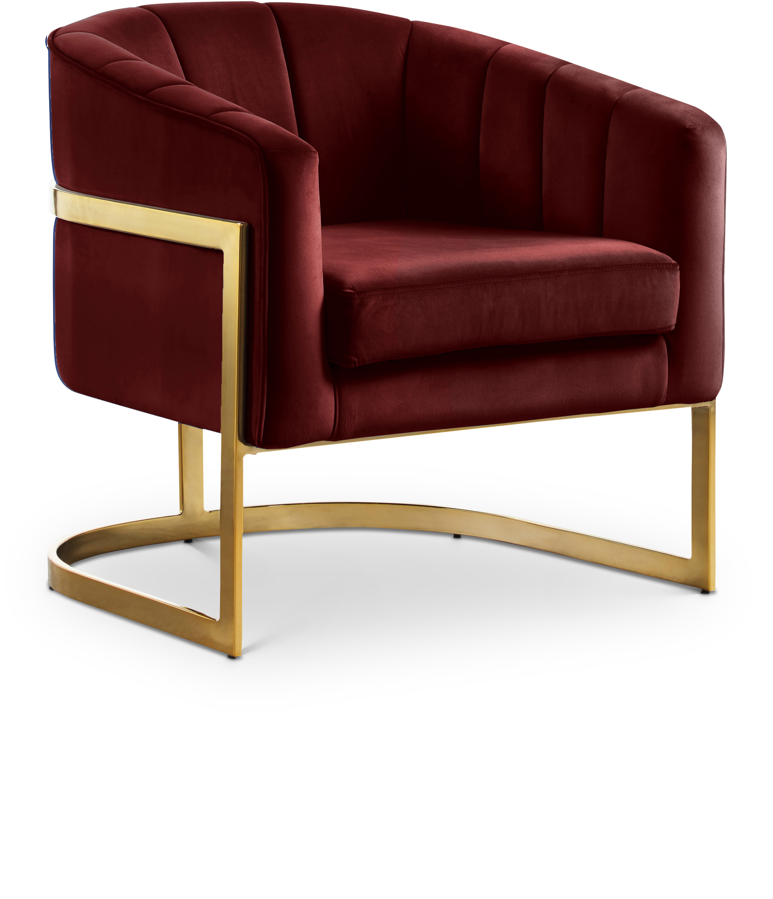 Meridian Furniture Carter Burgundy Velvet Accent Chair