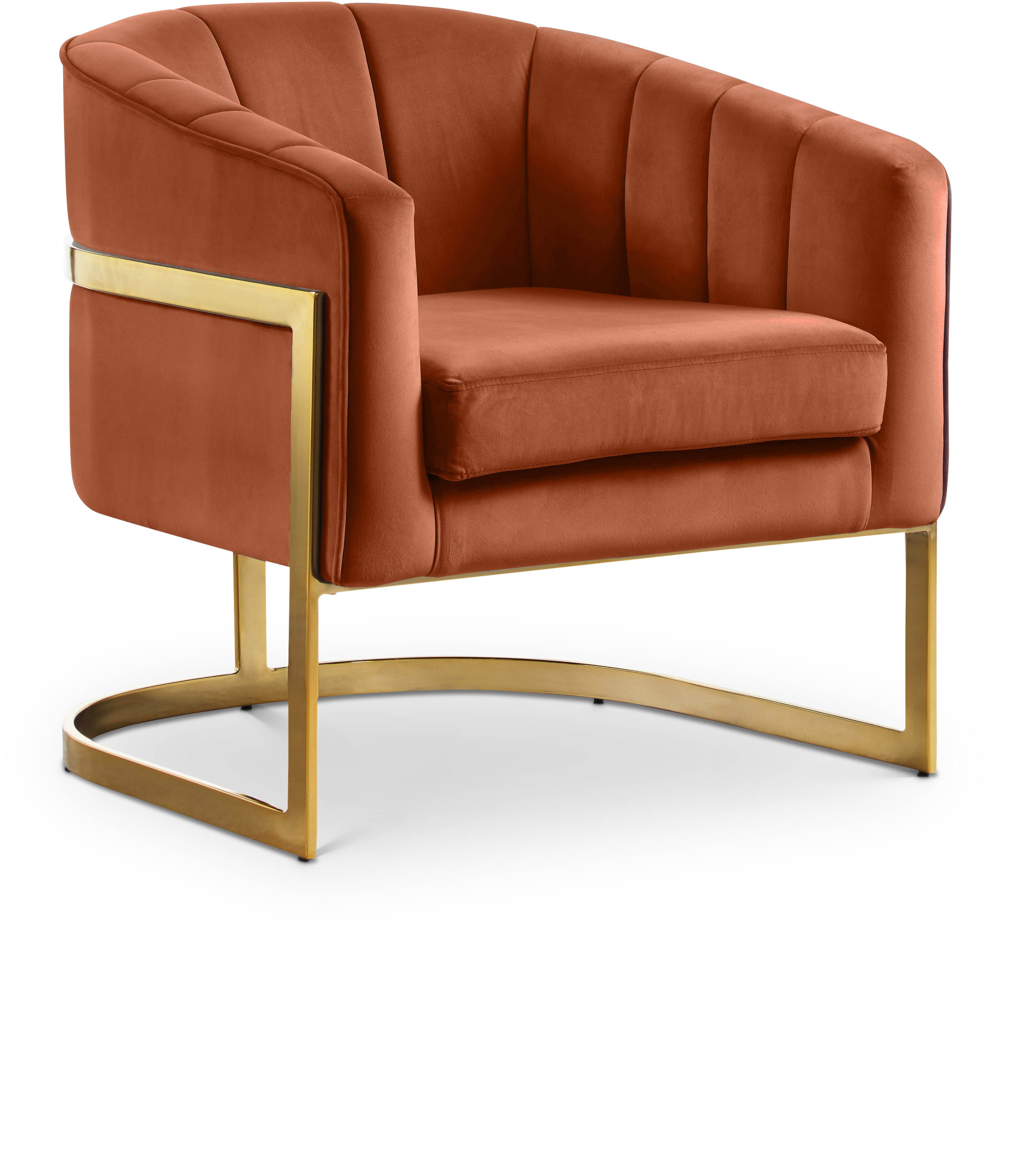 Meridian Furniture Carter Cognac Velvet Accent Chair