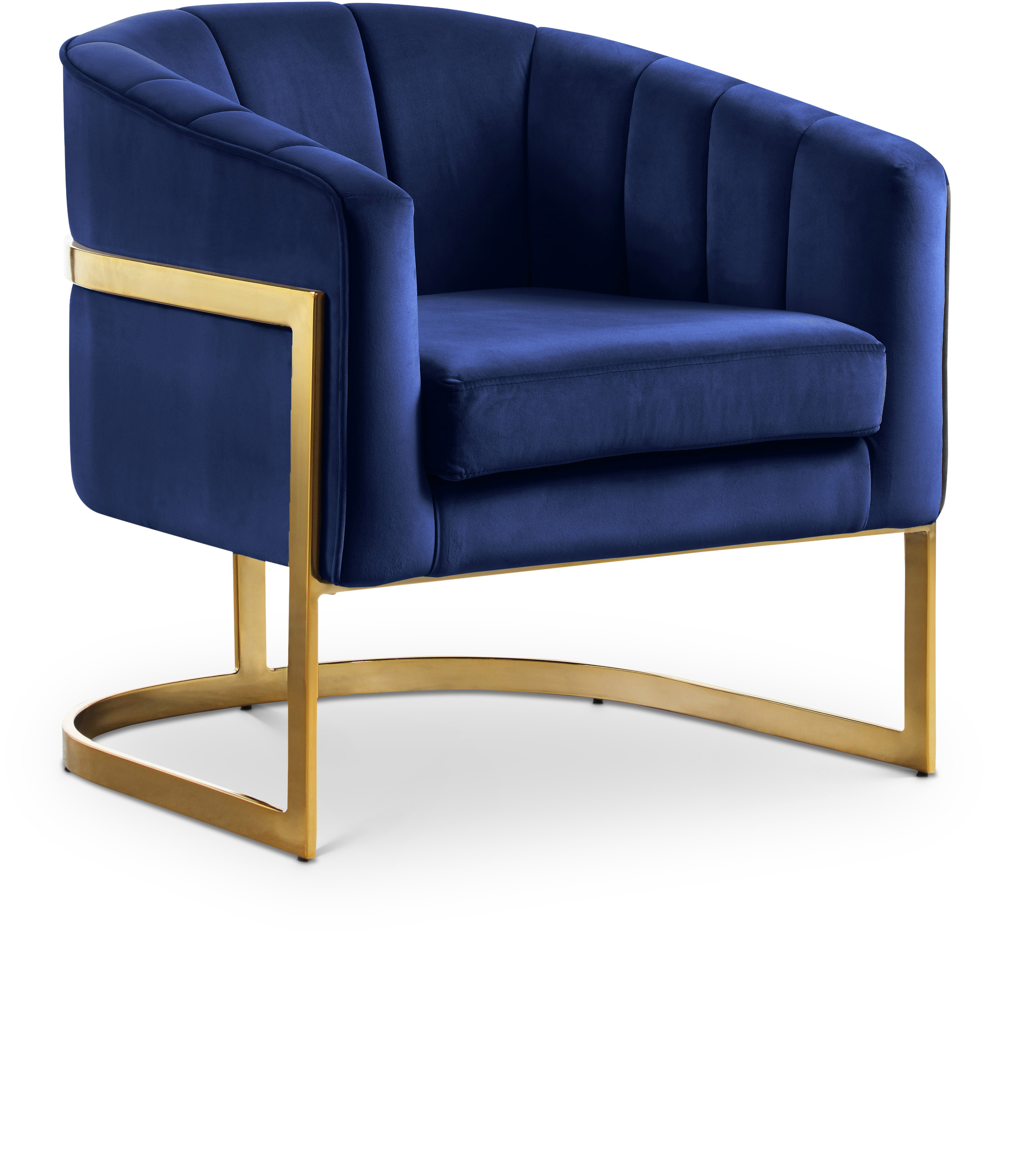 Meridian Furniture Carter Navy Velvet Accent Chair