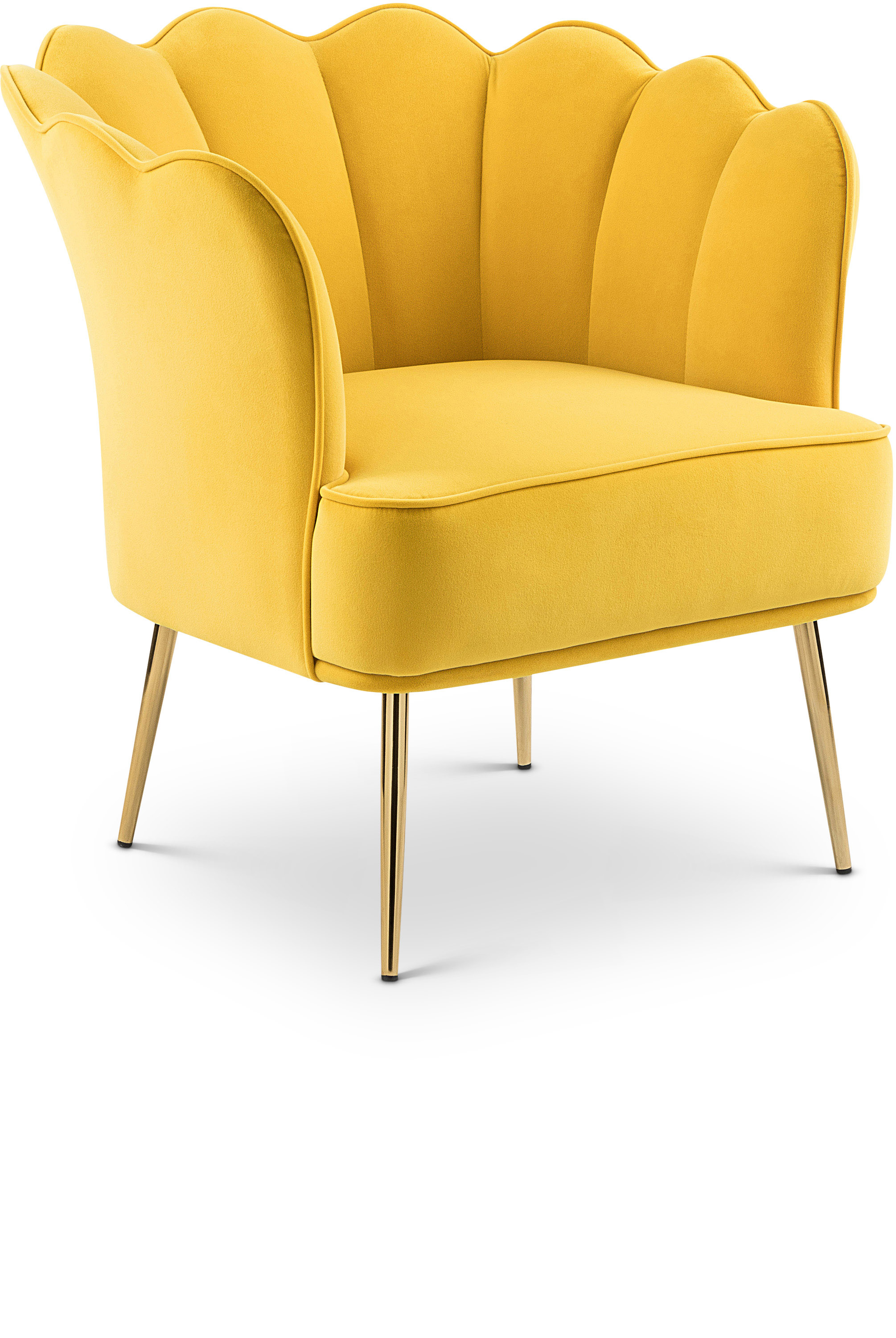 Meridian Furniture Jester Yellow Velvet Accent Chair